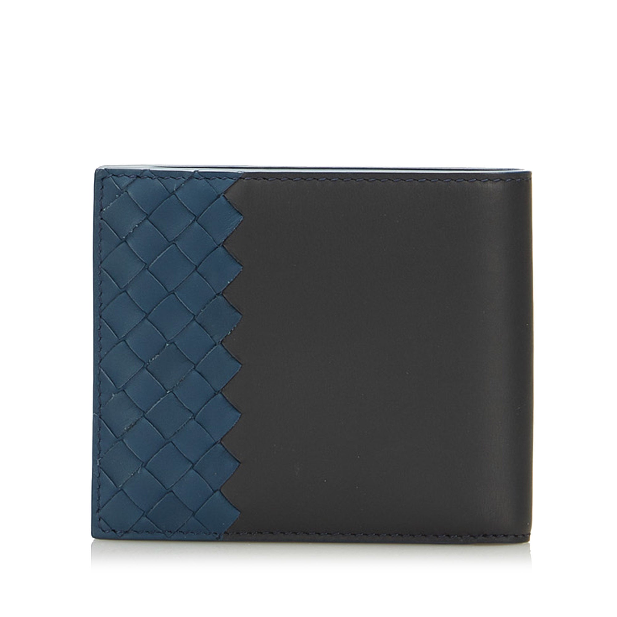 Bottega Veneta Intrecciato Leather Bi-Fold Wallet Black Pony-style