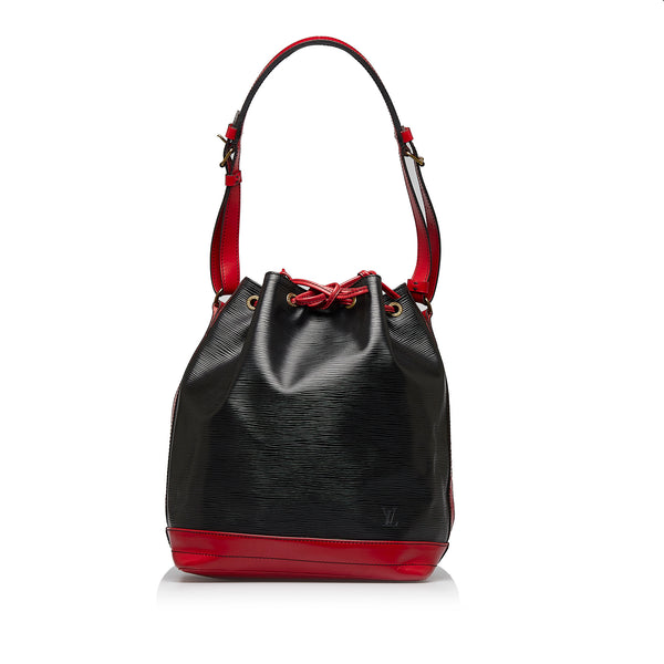 RvceShops Revival, Black Louis Vuitton Epi Noe Bicolor Bucket Bag