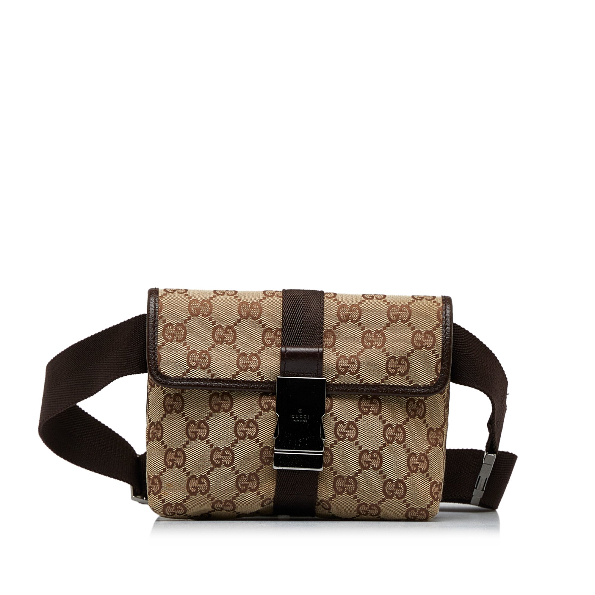 Gucci Leather-trimmed Belt Bag Brown