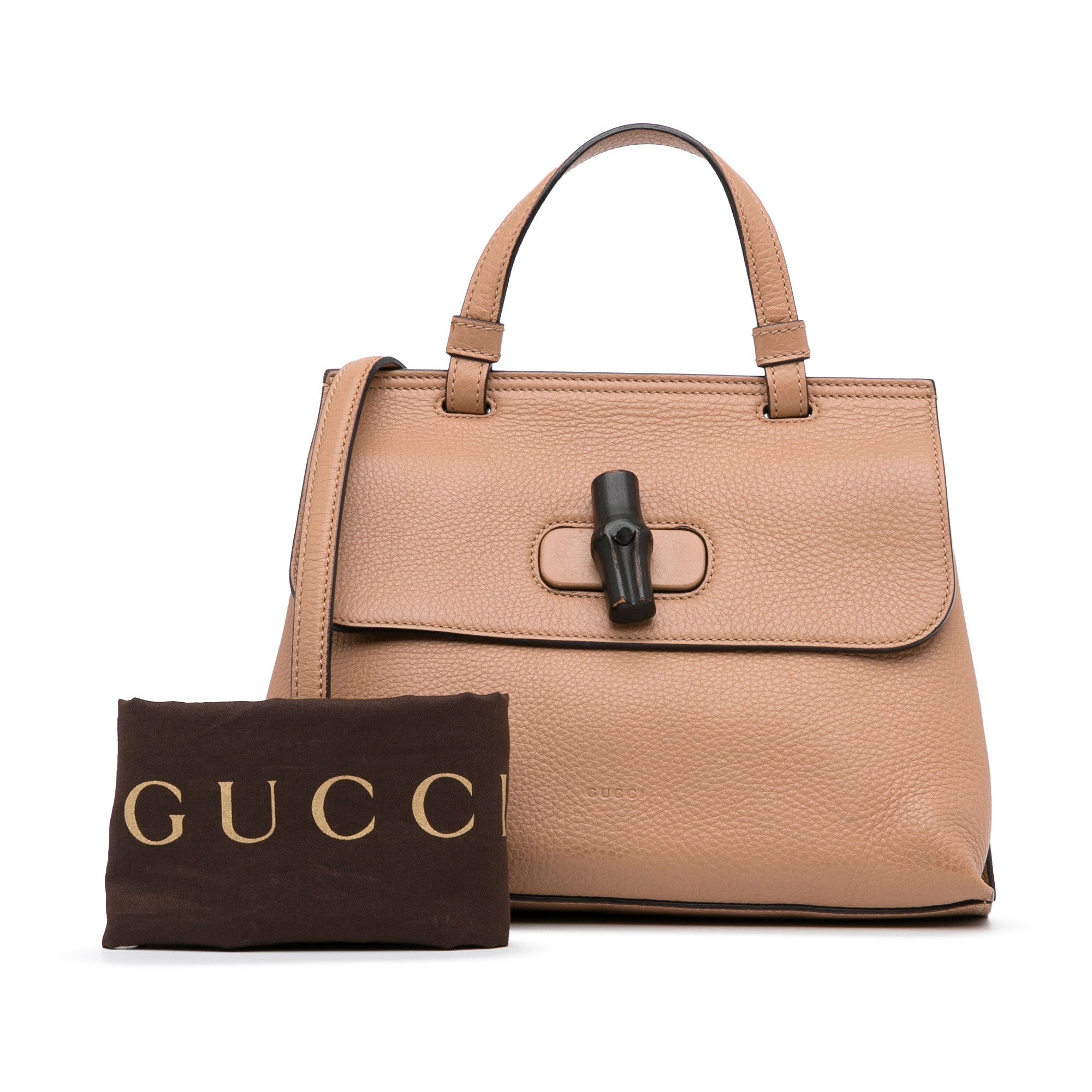 Gucci - Authenticated Bamboo Daily Top Handle Handbag - Leather Brown Plain for Women, Never Worn