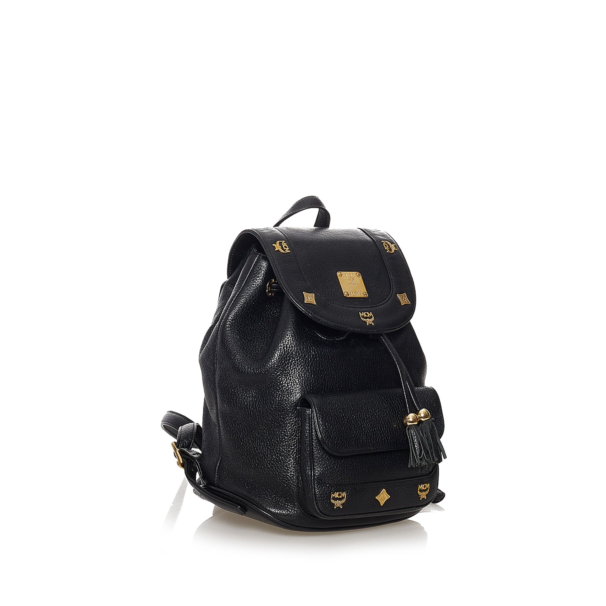 Black MCM Leather Drawstring Backpack – Designer Revival