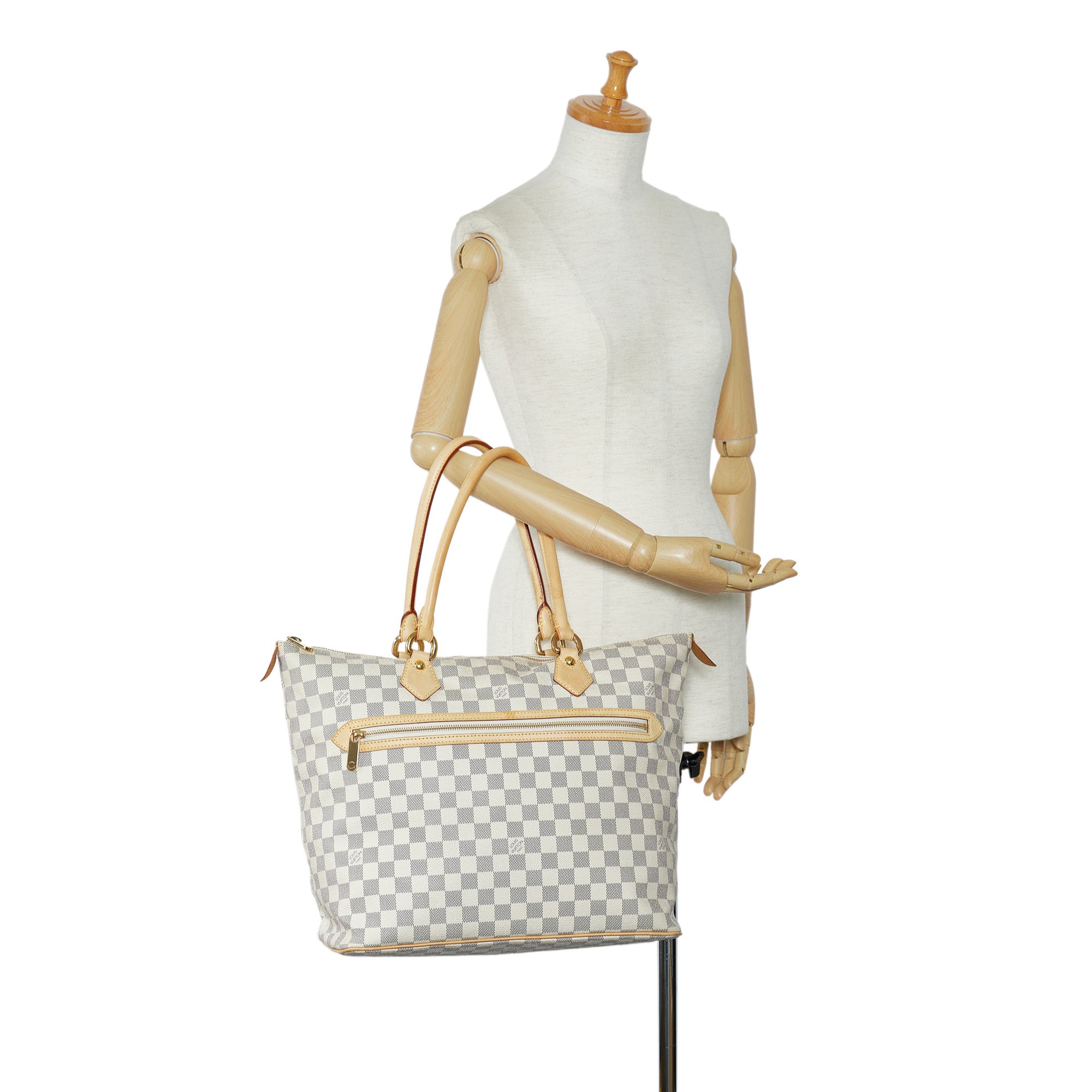 Louis Vuitton, Bags, Authentic Louis Vuitton Tote Bag Saleya Whites Damier  Azur Used Lv Handbag Vinta