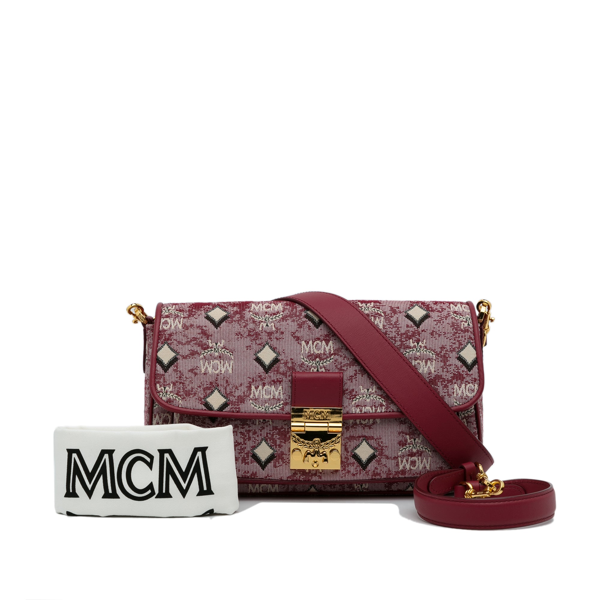 MCM Visetos Monogram Medium Millie Crossbody Bag Black 1227779