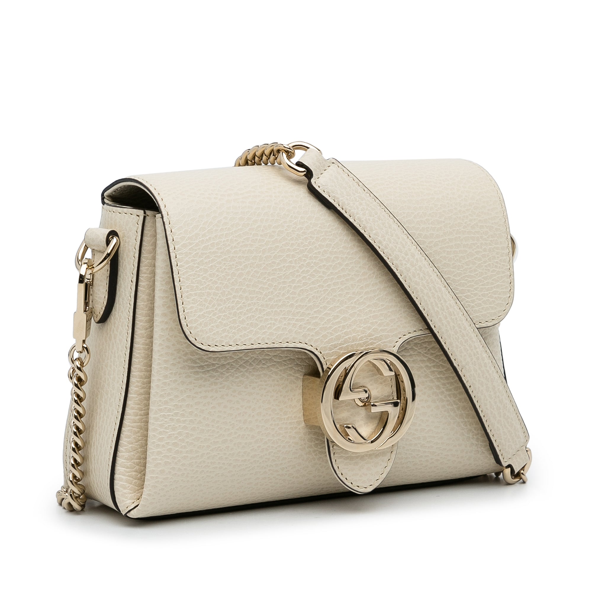 Gucci White Medium Dollar Interlocking G Crossbody Bag