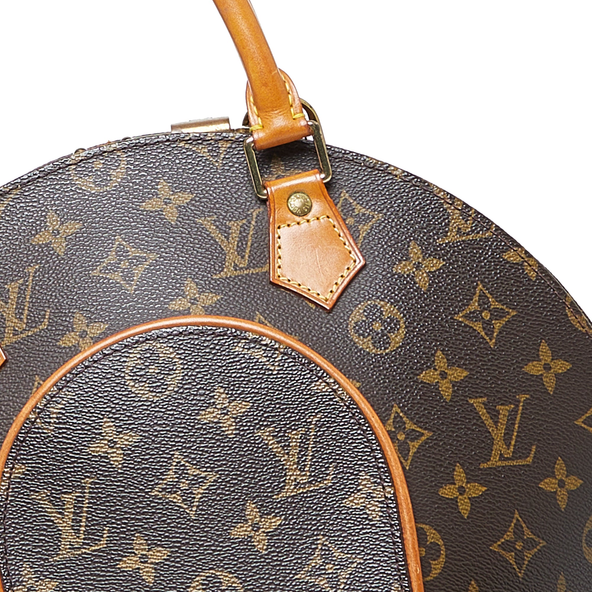 LOUIS VUITTON Monogram Canvas & Leather Zip-Top ELLIPSE PM Satchel Bag