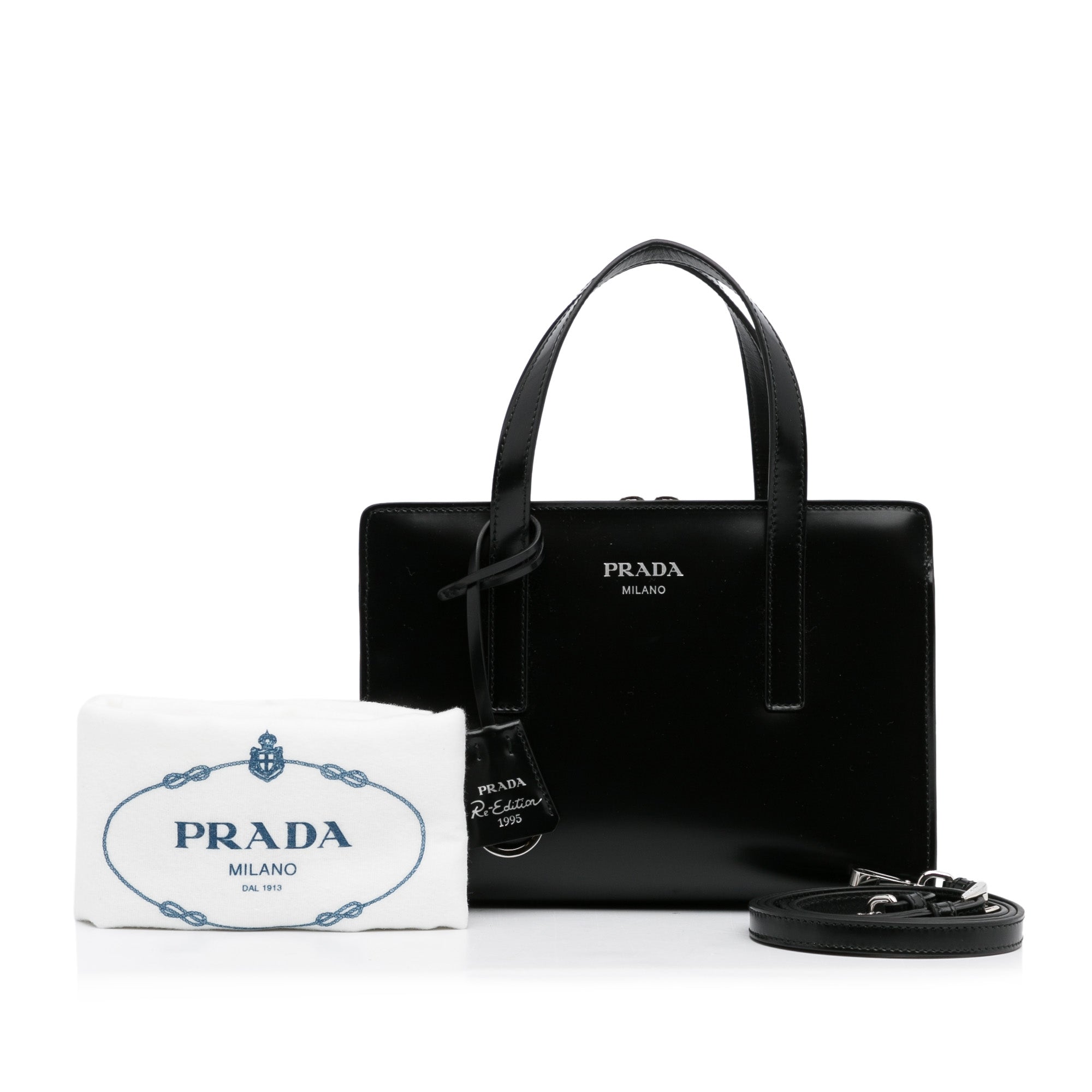 Black Prada Mini Spazzolato Re-Edition 1995 Satchel – Designer Revival