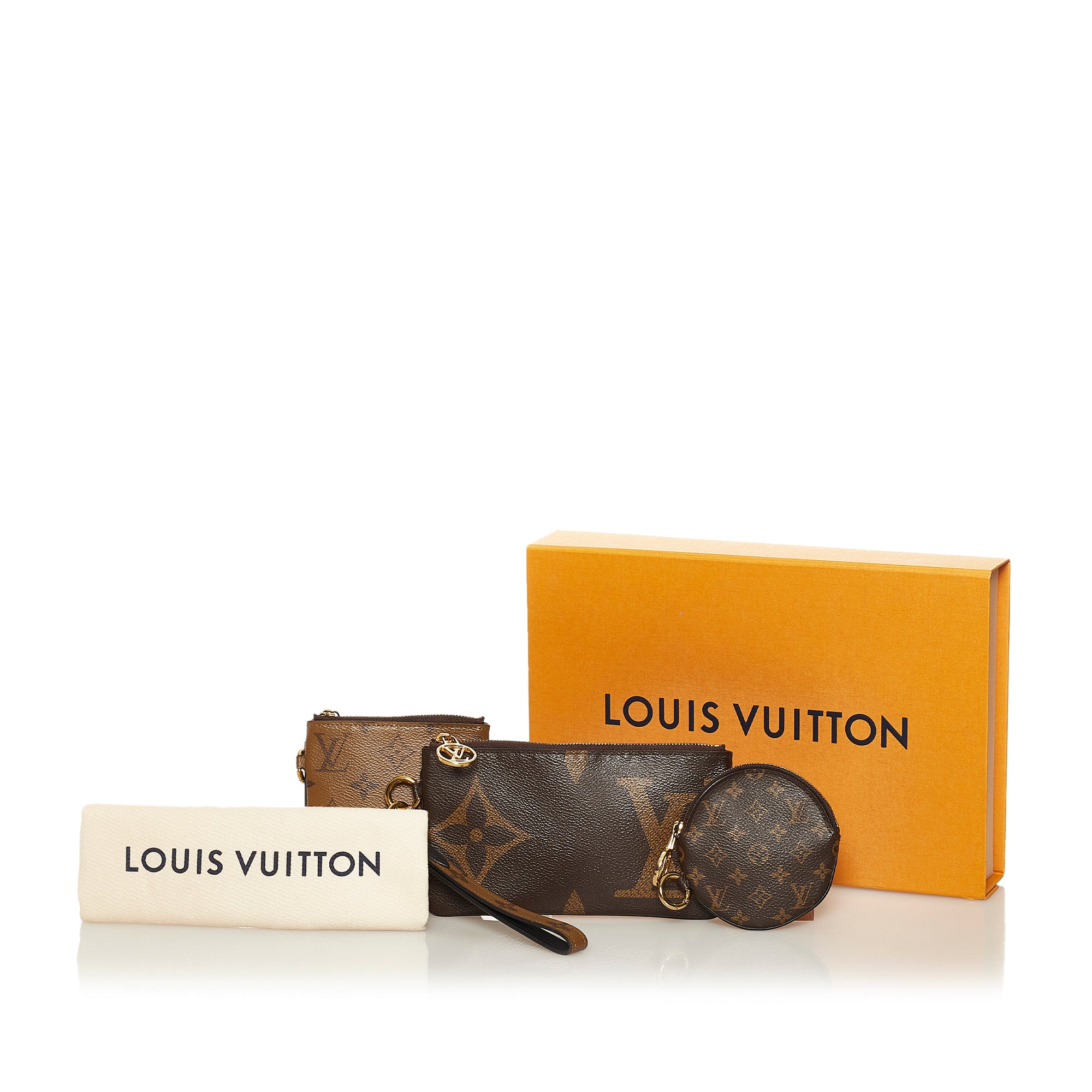 Louis Vuitton Trio Pouch Monogram Giant/Reverse/Mini Brown