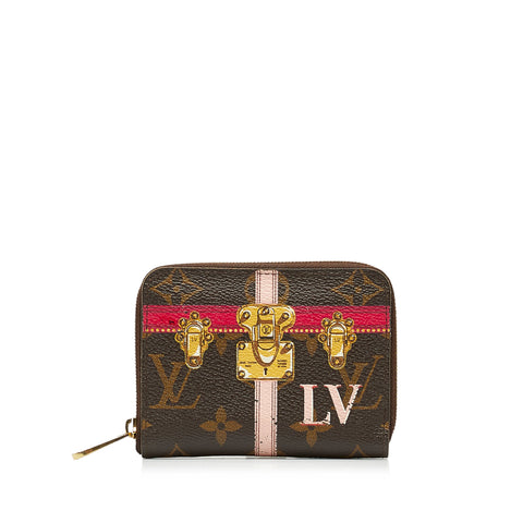 LOUIS VUITTON LV MONOGRAM LEATHER COIN PURSE GOLD ZIPPER WALLET KEYCHAIN  USED | eBay