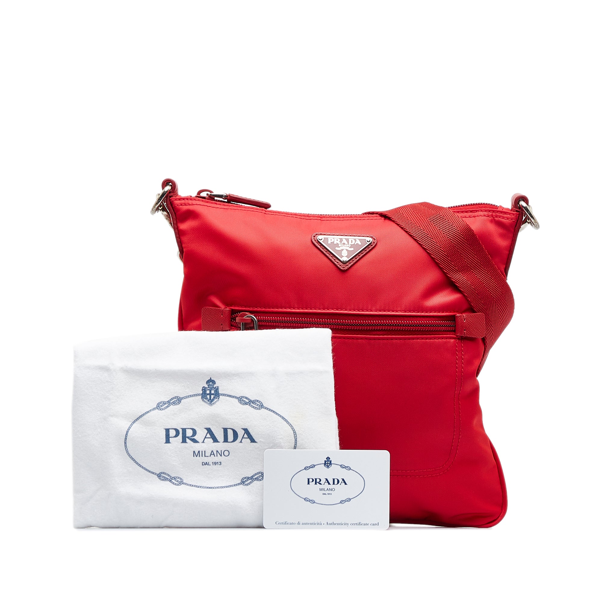 Red Prada Tessuto Crossbody Bag