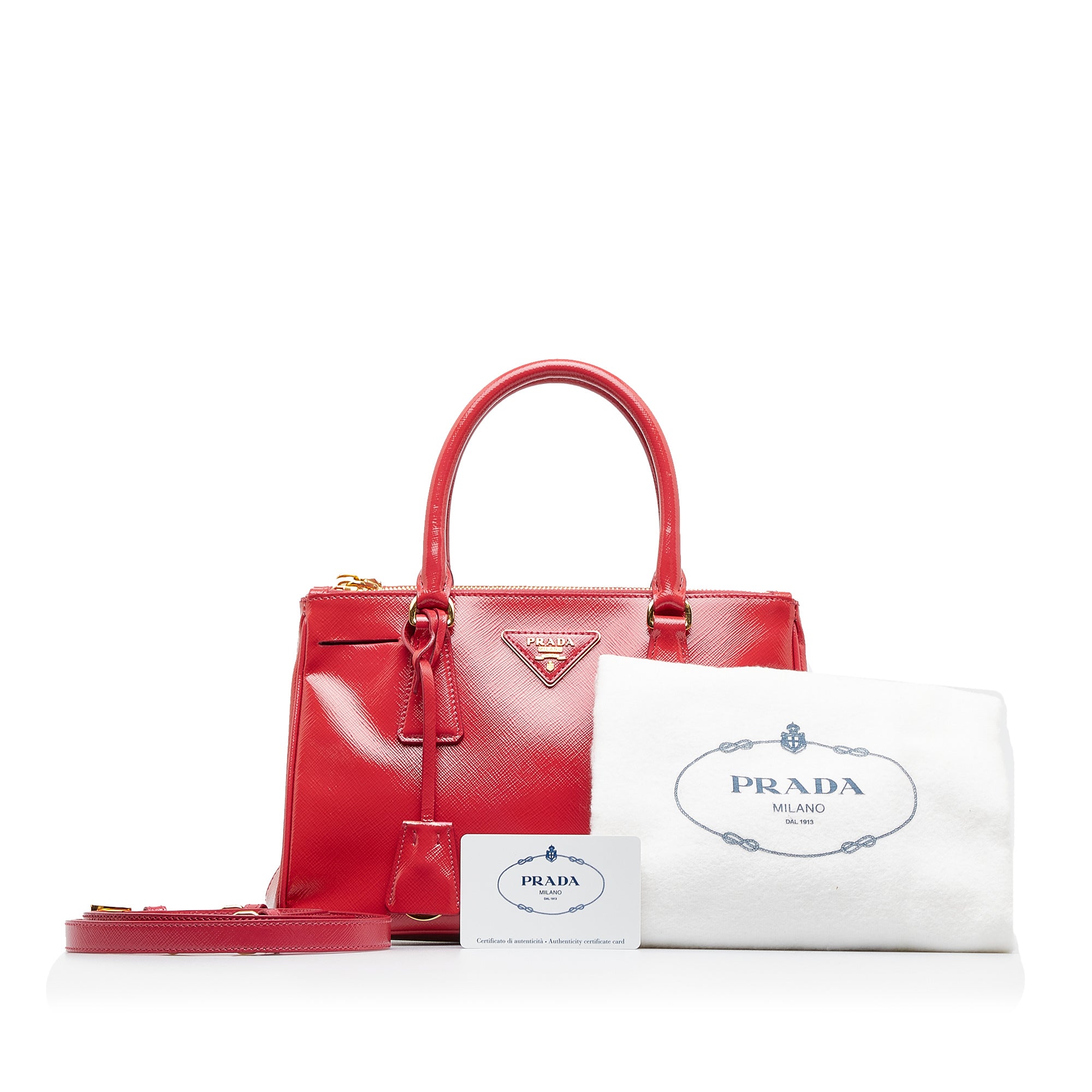 Red Prada Galleria Saffiano Large Leather Bag 100% Authentic