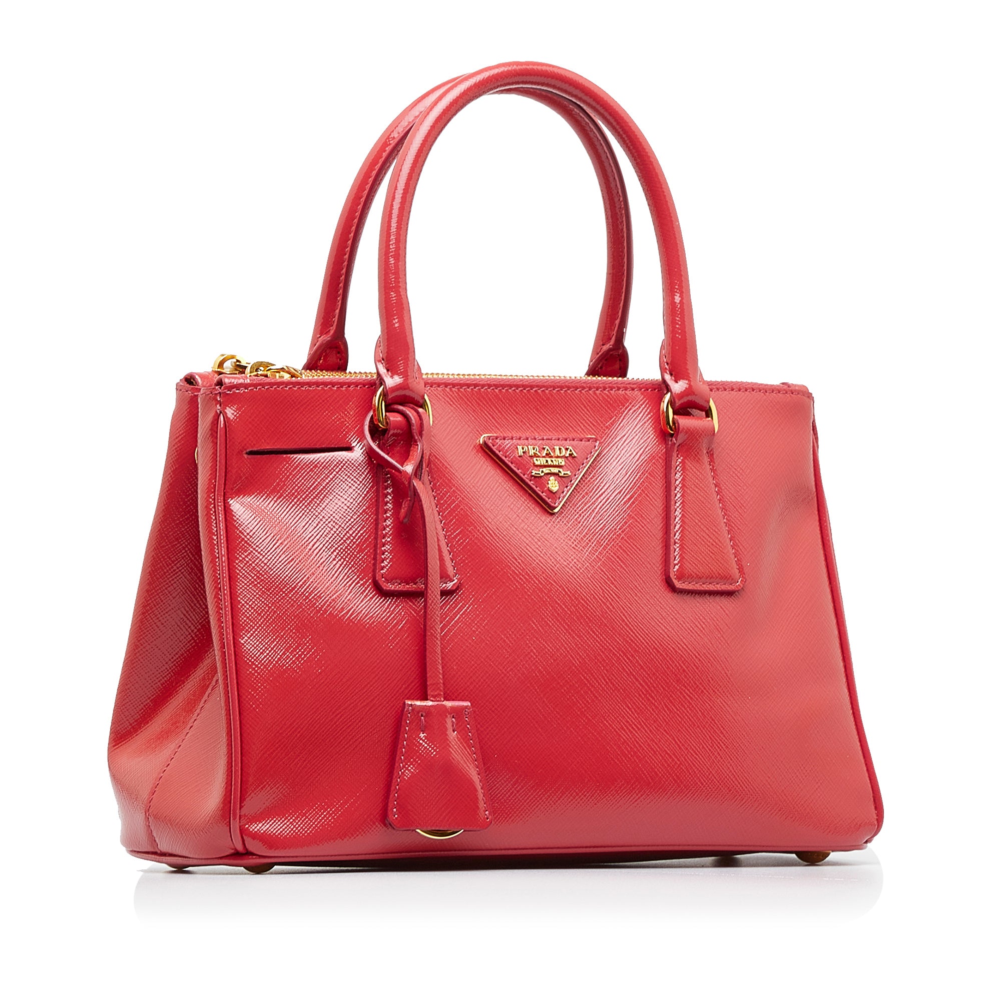 Prada Saffiano Lux Red Large Double Tote Bag