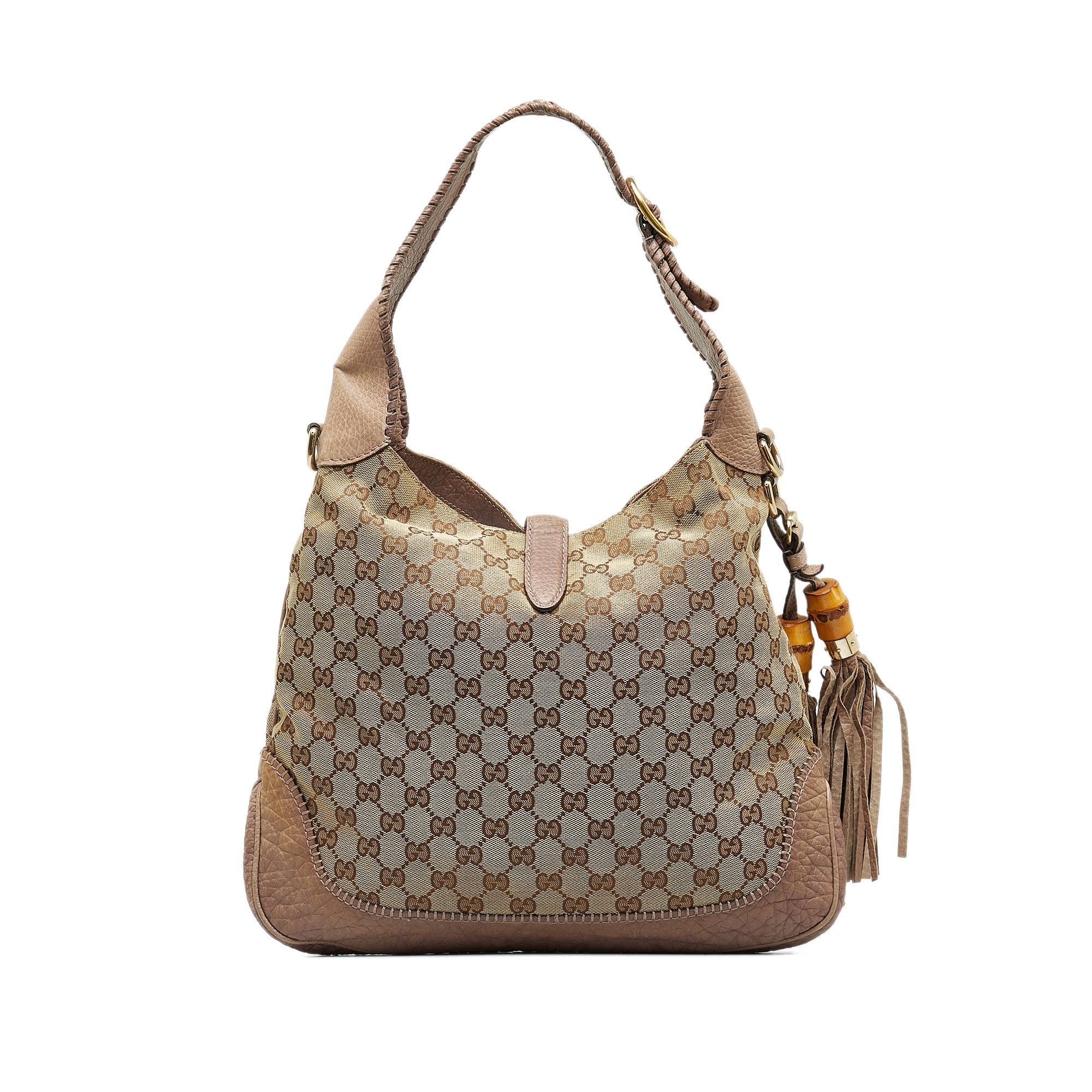 Gucci - Authenticated Jackie Vintage Handbag - Cloth Brown for Women, Very Good Condition