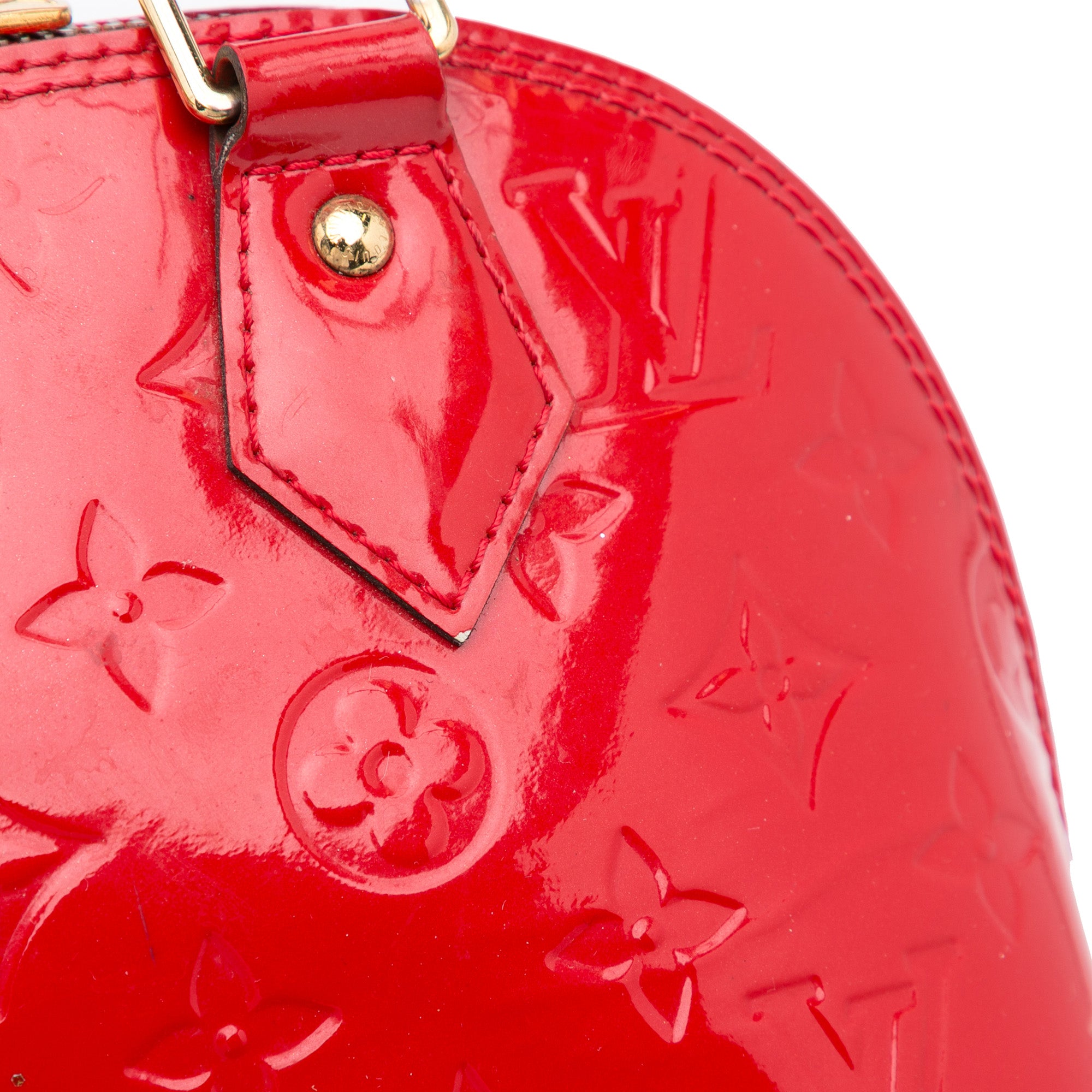 Louis Vuitton Monogram Alma BB Red Vernis Patent Bag w/Shoulder