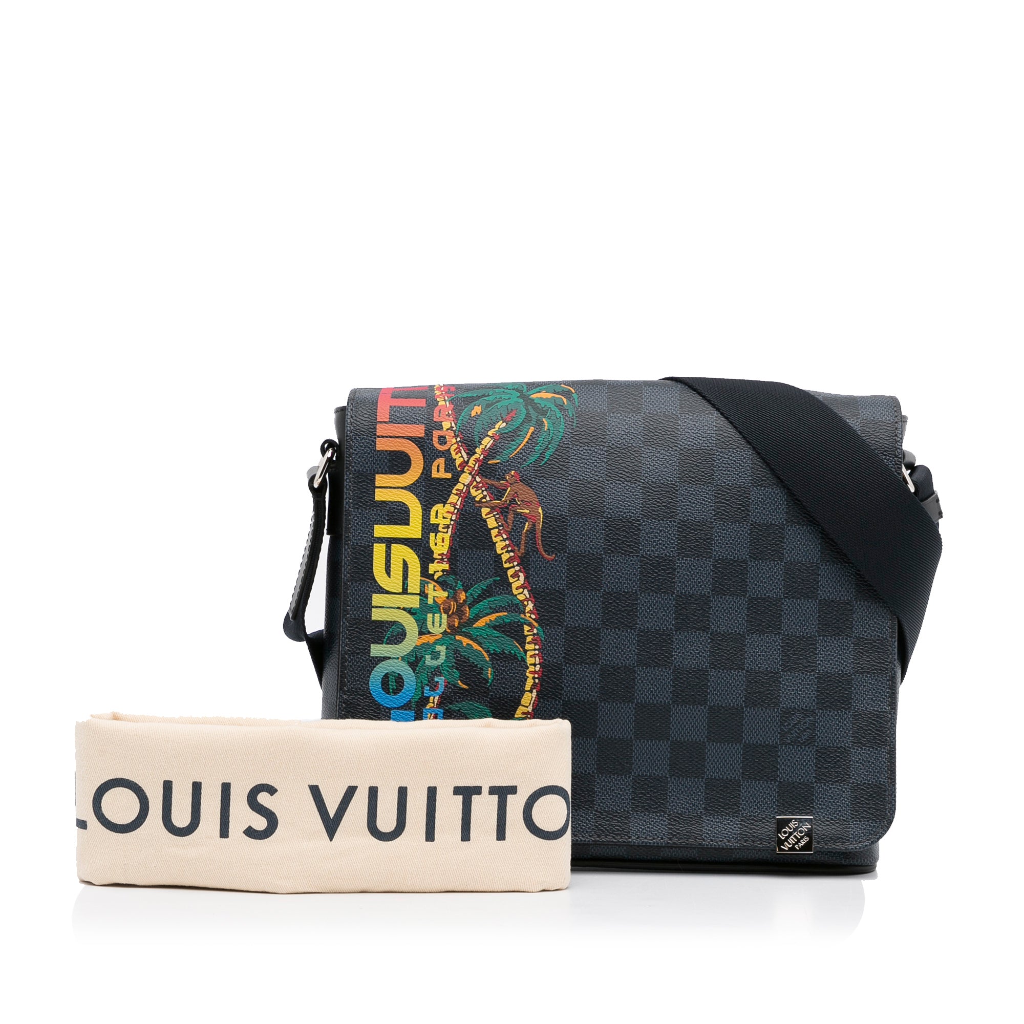 Louis Vuitton Black Damier Cobalt Canvas District MM Messenger Bag