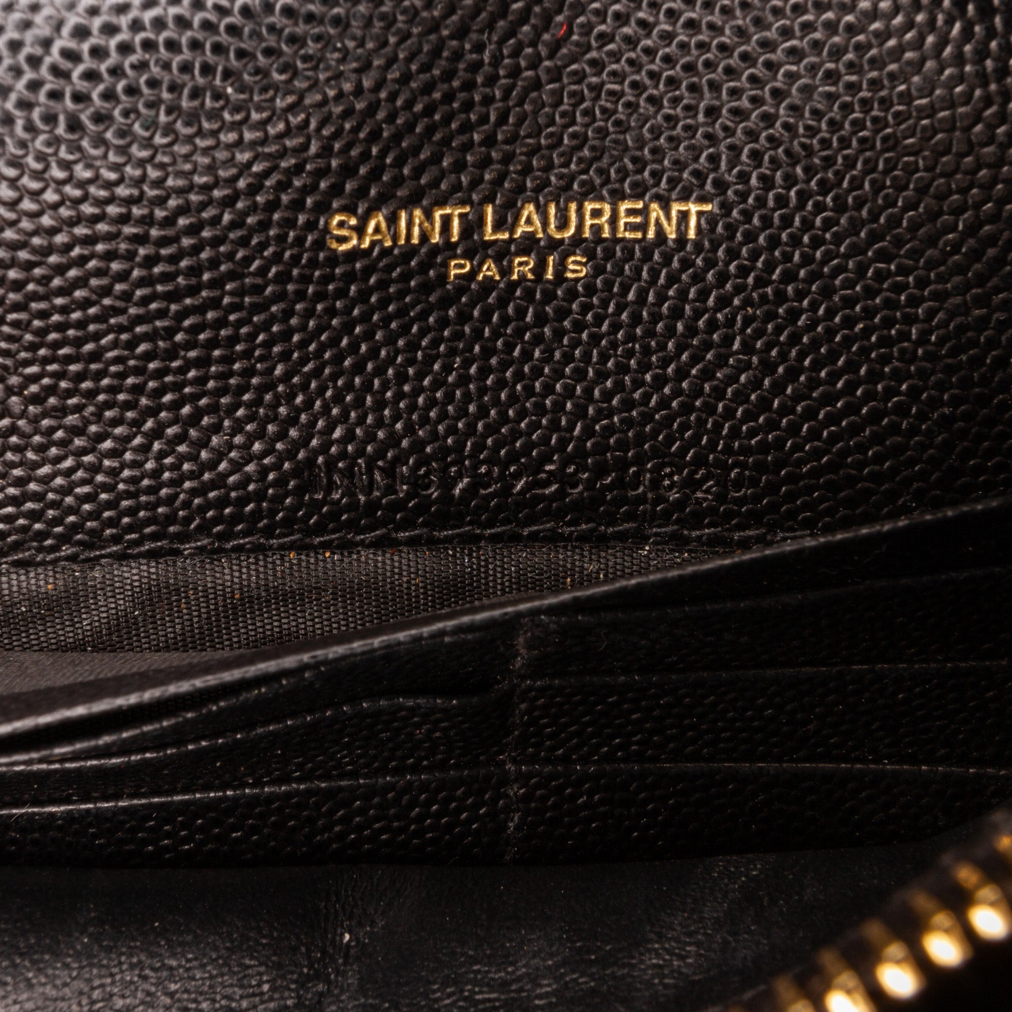 Saint Laurent Paris Black Chevron Leather Classic Monogram
