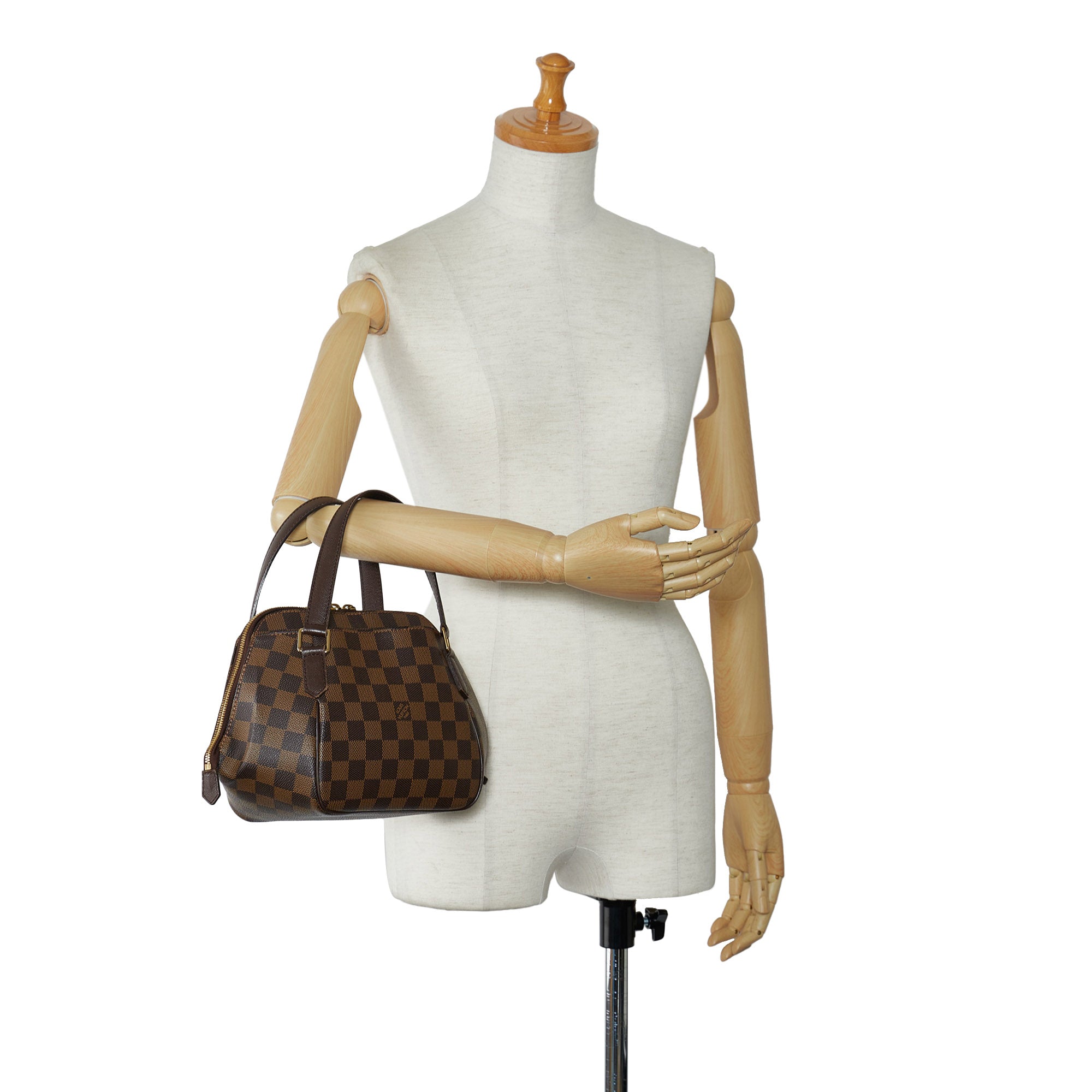 Brown Louis Vuitton Damier Ebene Belem MM Shoulder Bag