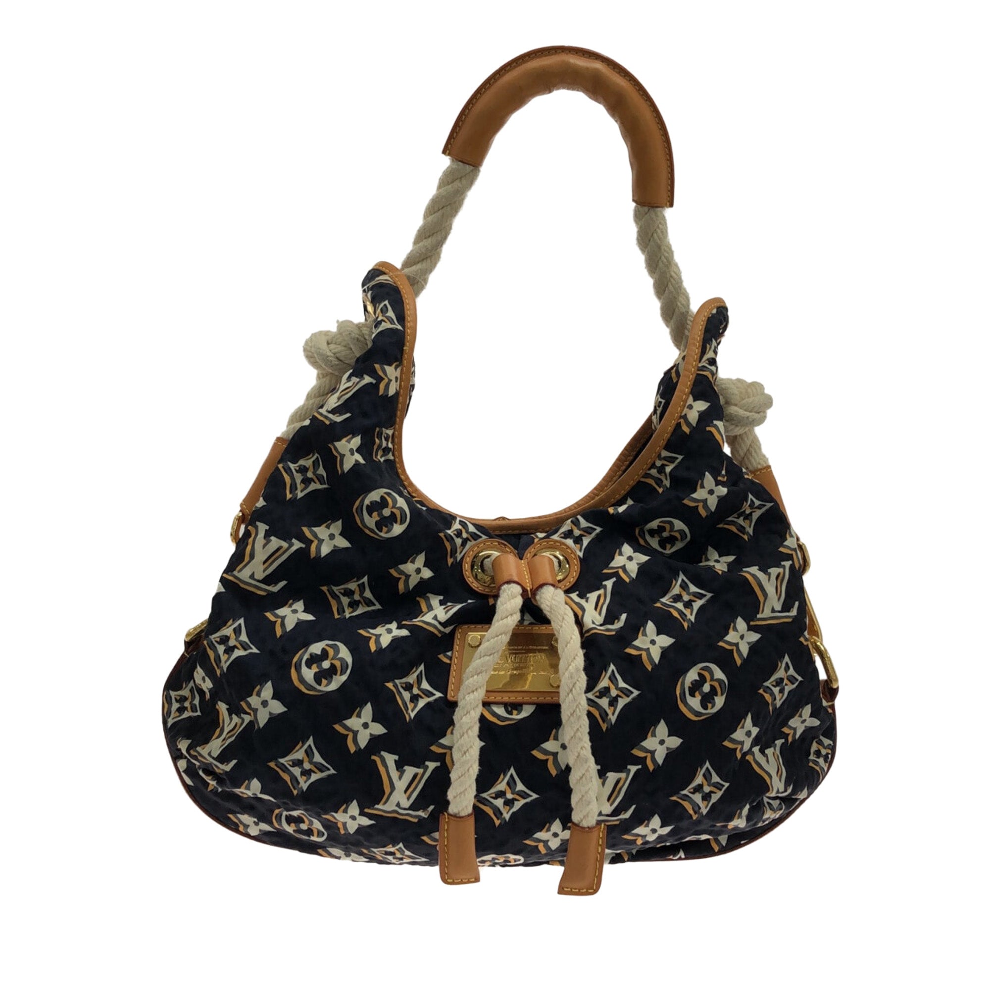 2000s Lv-style Monogram Shoulder Bag With Bow Detail 