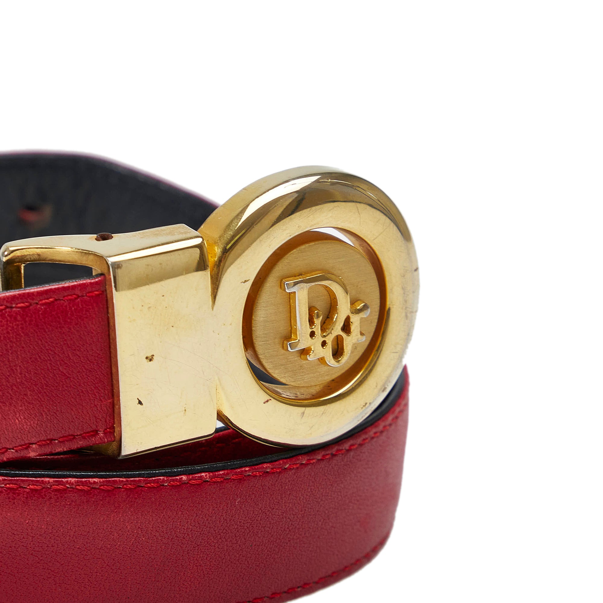 Red Dior Leather Belt