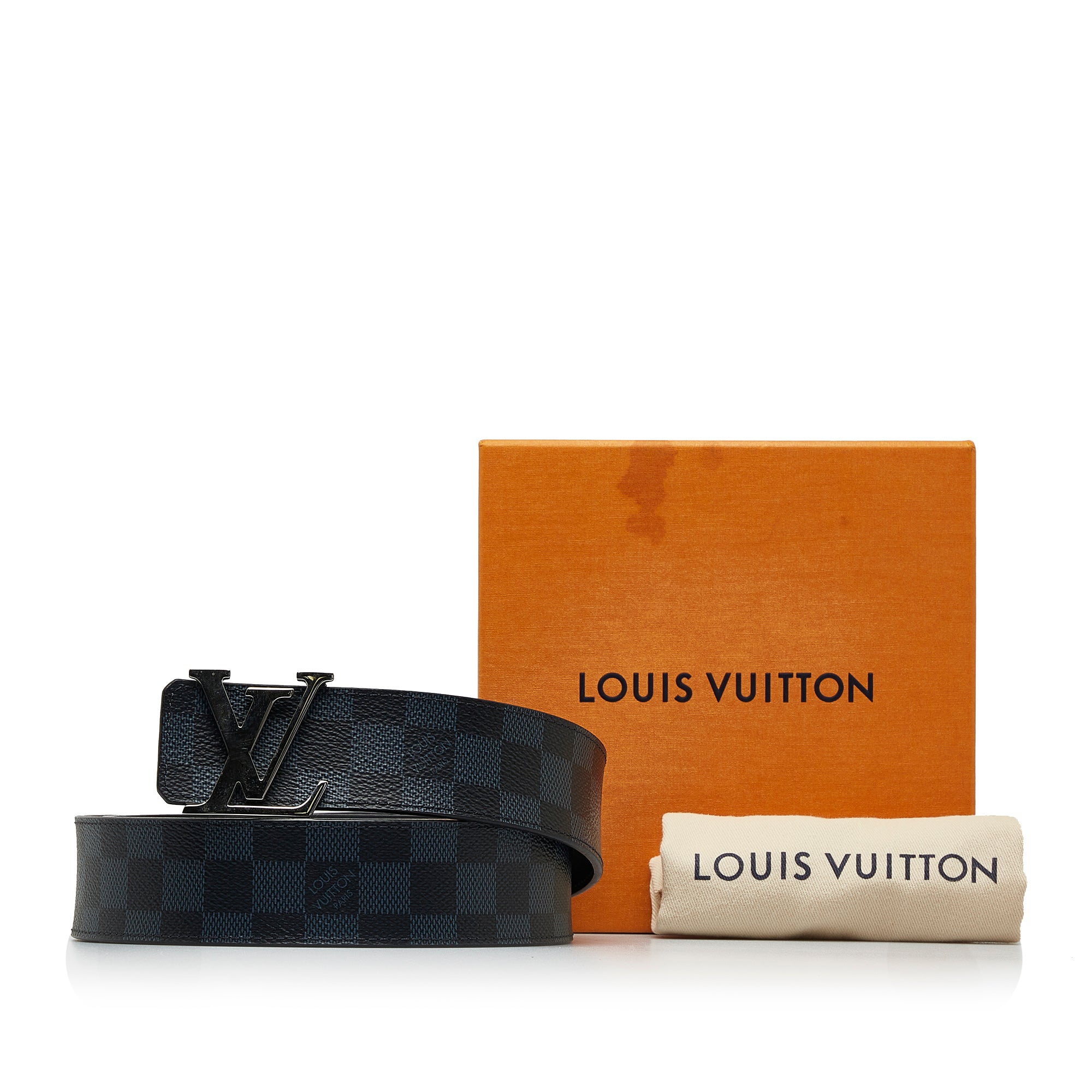 Pre-owned Louis Vuitton Initiales Patent Leather Belt In Black