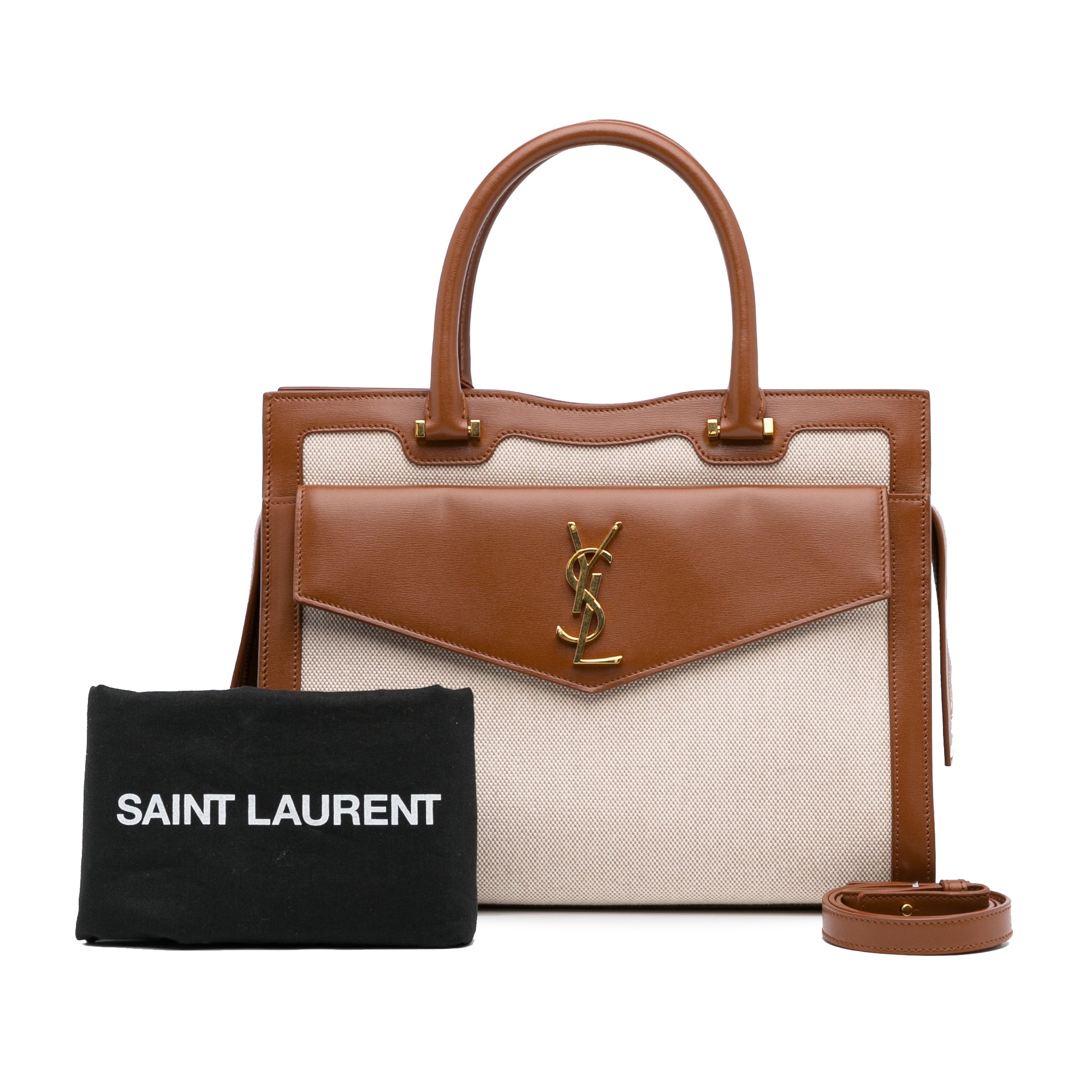 Shop Saint Laurent Medium Uptown Leather Clutch