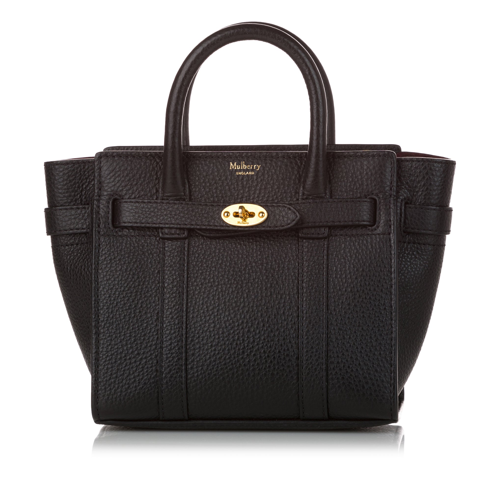 Black Mulberry Micro Zipped Bayswater Leather Satchel | Designer