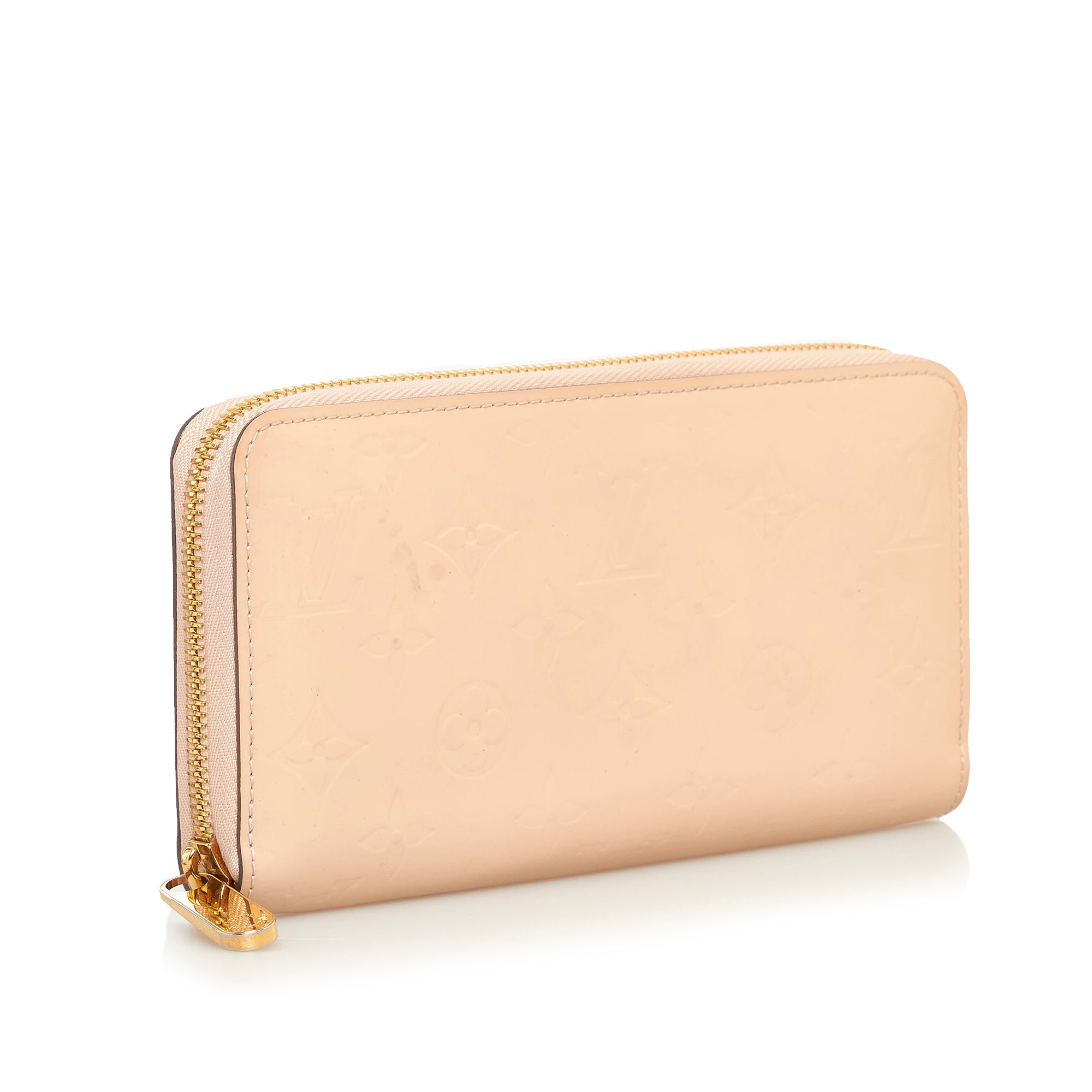 Authentic Louis Vuitton Monogram Pink Vernis Leather Zippy Wallet