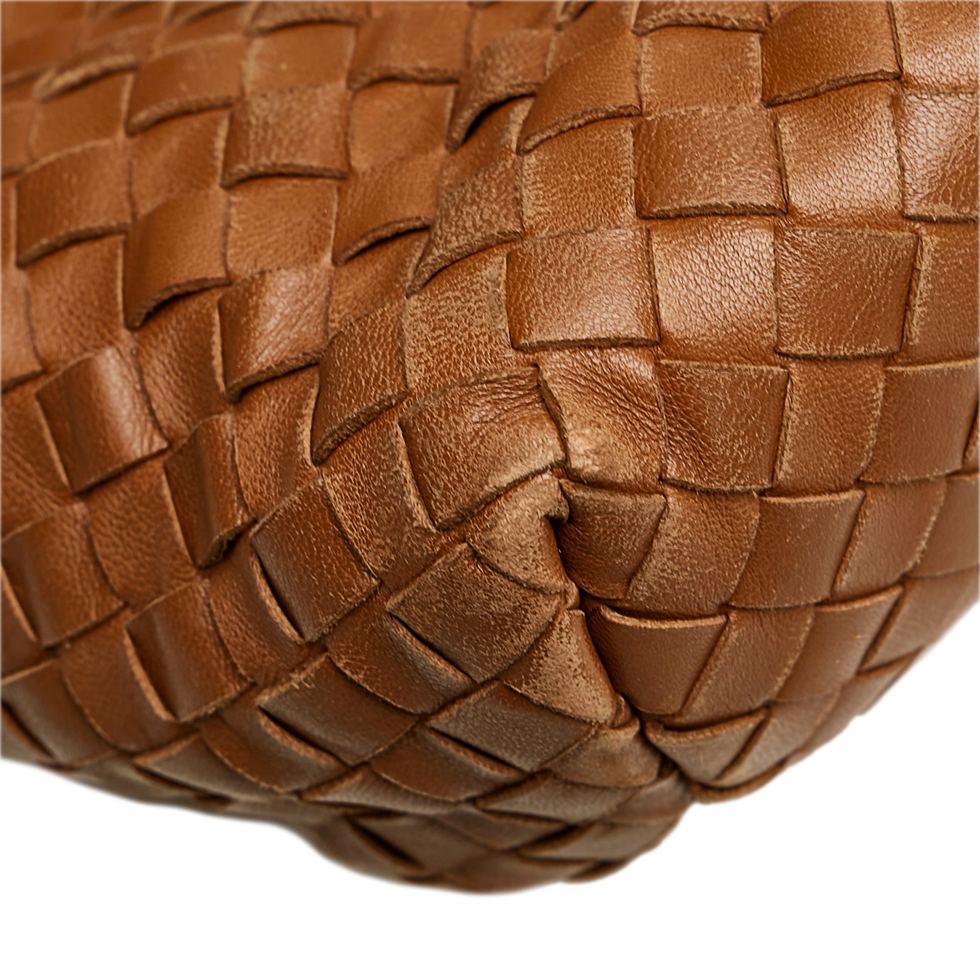 Bottega Veneta Vintage Chocolate Brown Intrecciato Woven Leather