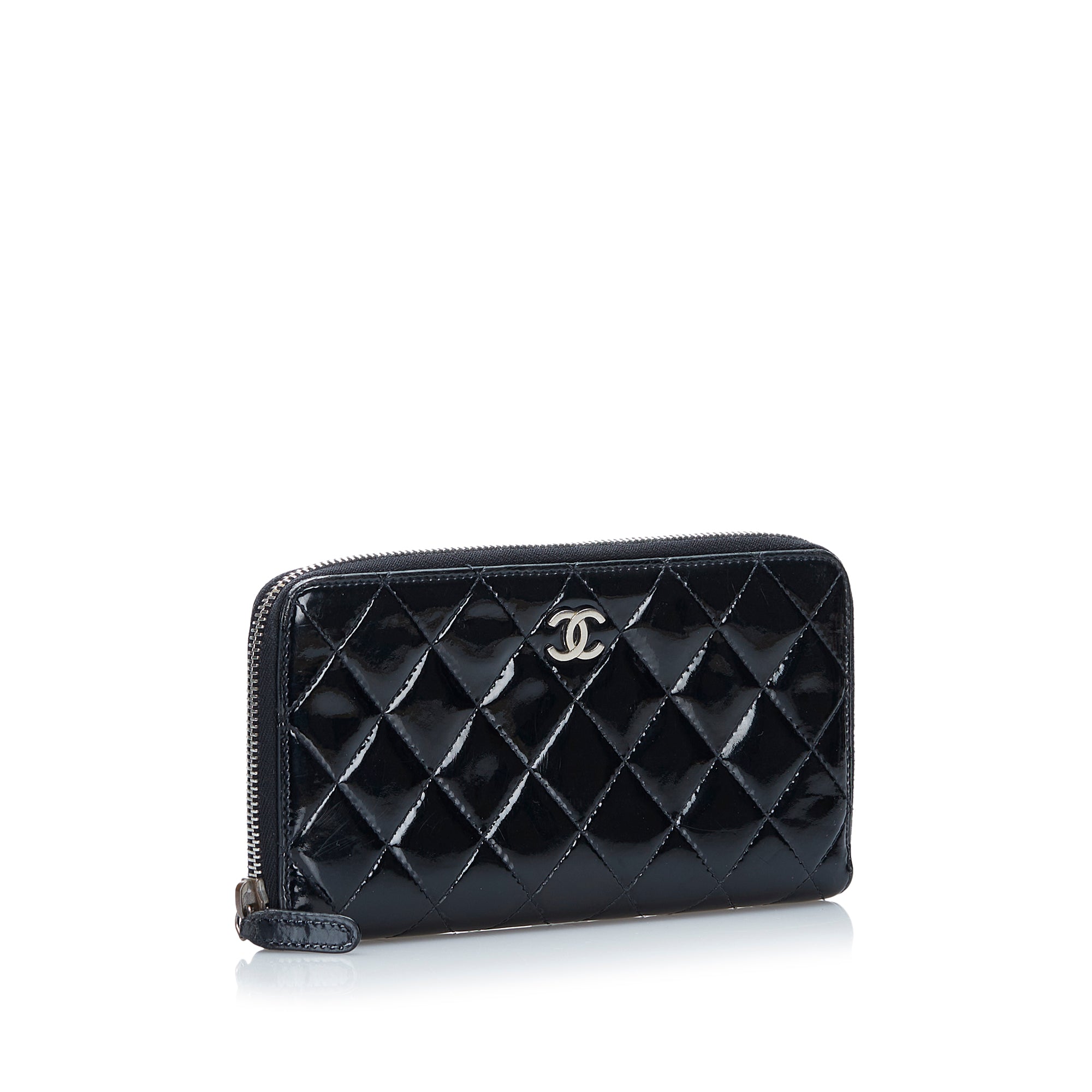 Chanel Camellia CC Logo Zip Wallet