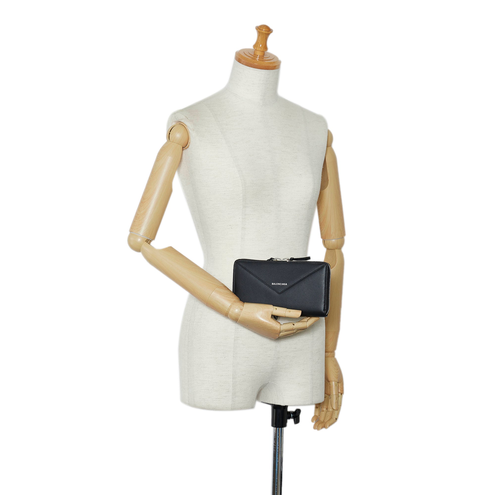 Balenciaga Black Papier Leather Long Wallet Pony-style calfskin ref.1010065  - Joli Closet