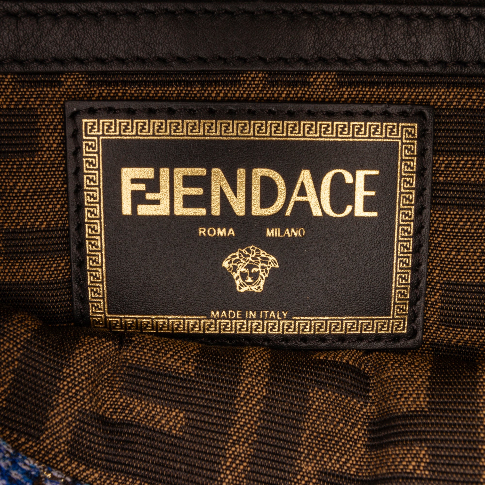 Fendi X Versace Fendace Baguette Shoulder Bag In Denim - Praise To