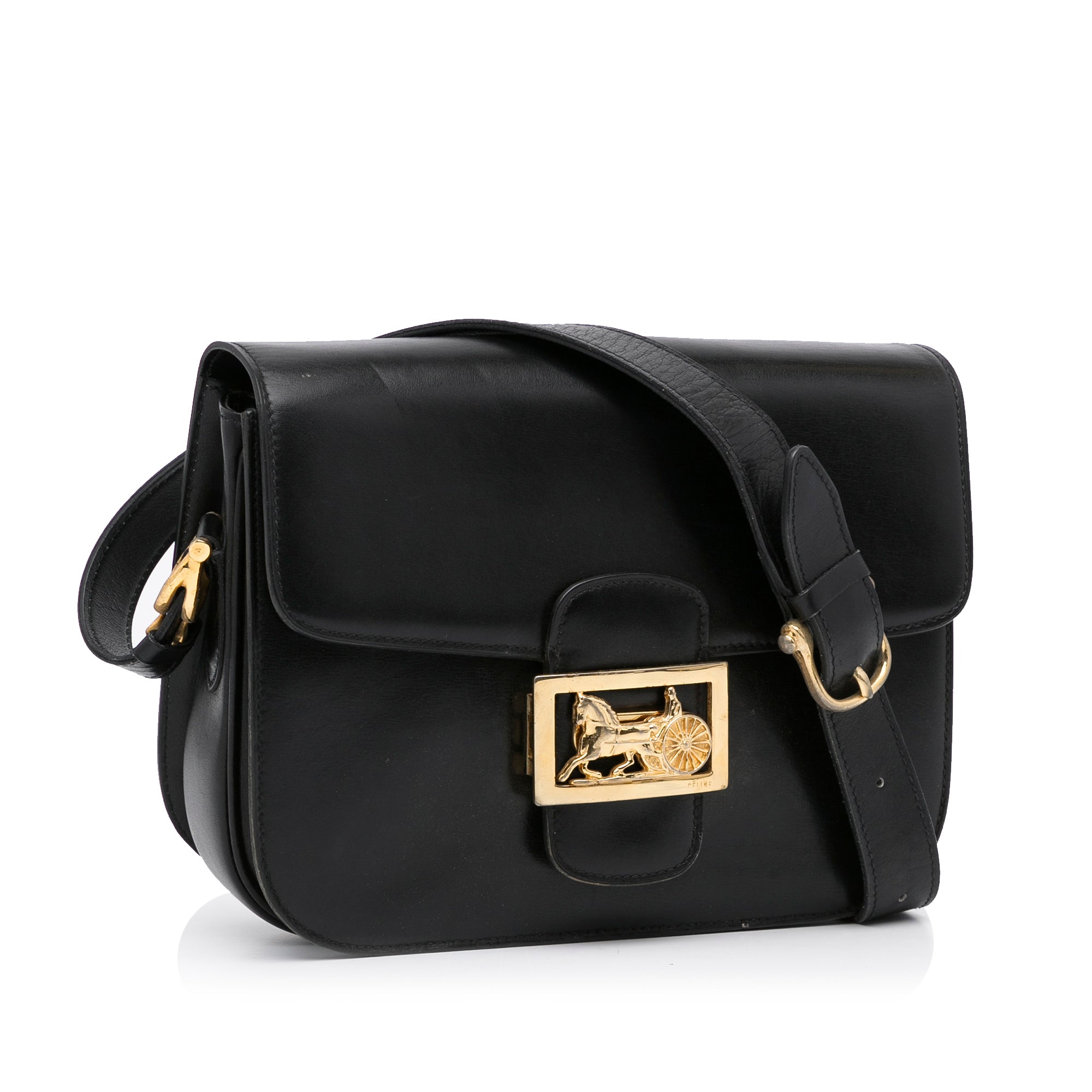 Celine - Authenticated Frame Clutch Bag - Pony-Style Calfskin Black Plain for Women, Never Worn, with Tag