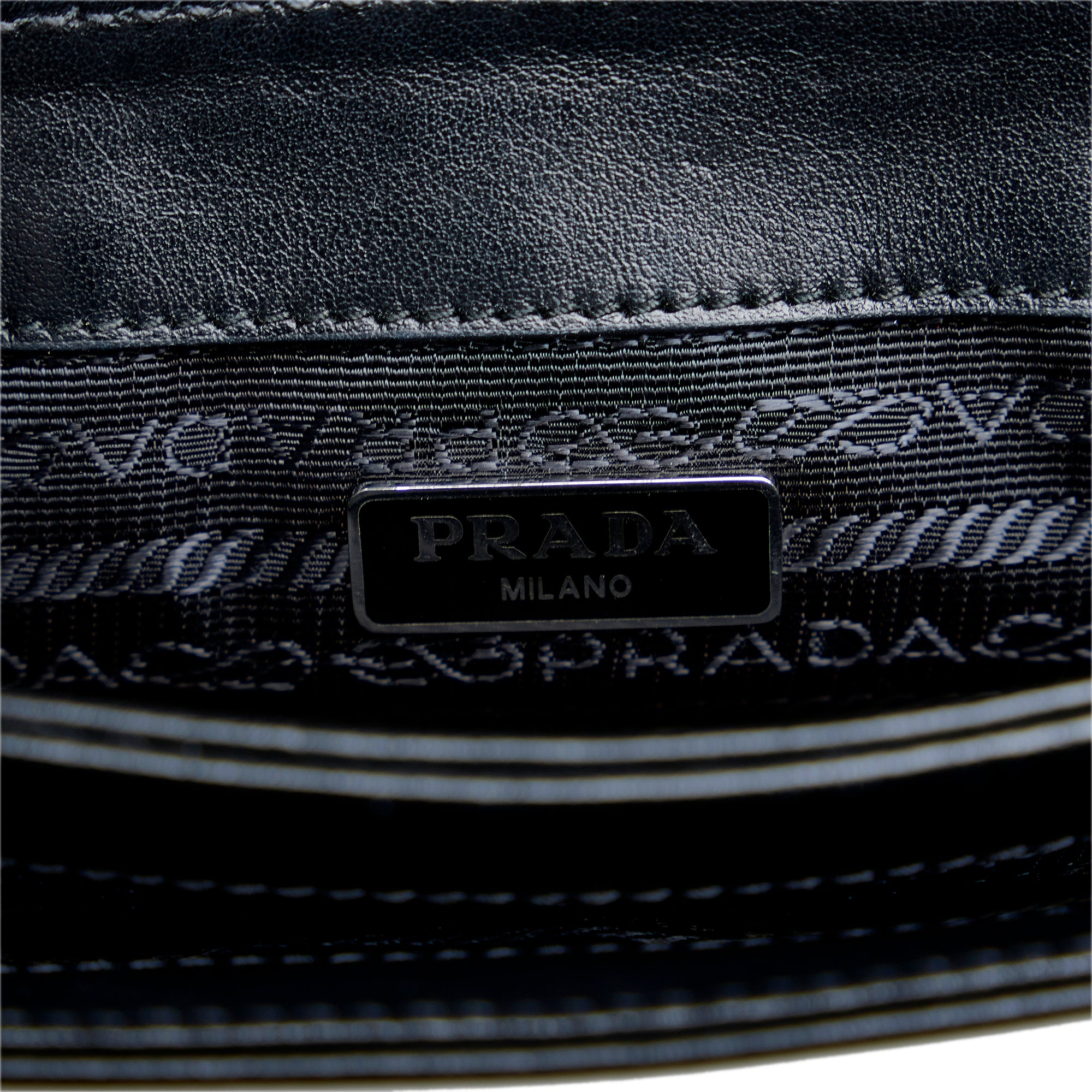 Prada Black Laser Cut Saffiano Leather and City Calf Leather