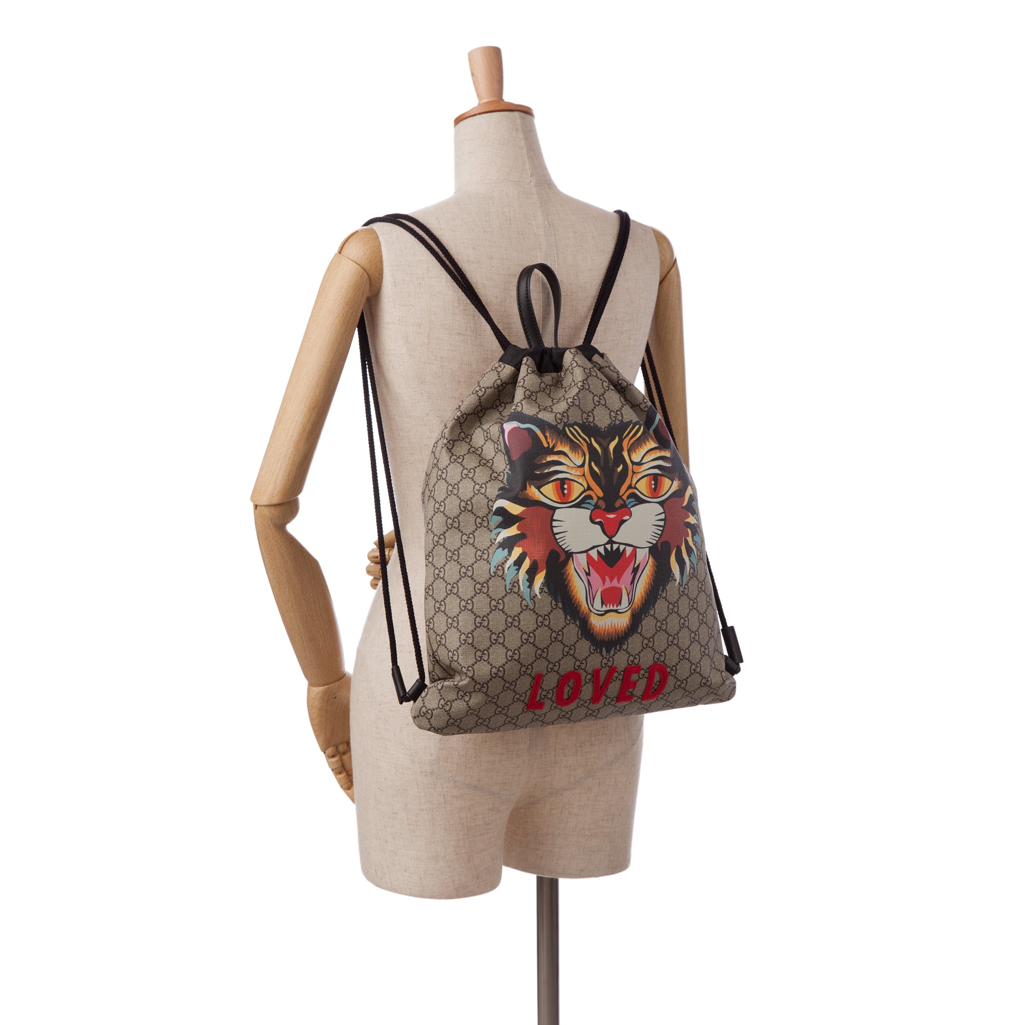 Gucci GG Supreme Drawstring Backpack 