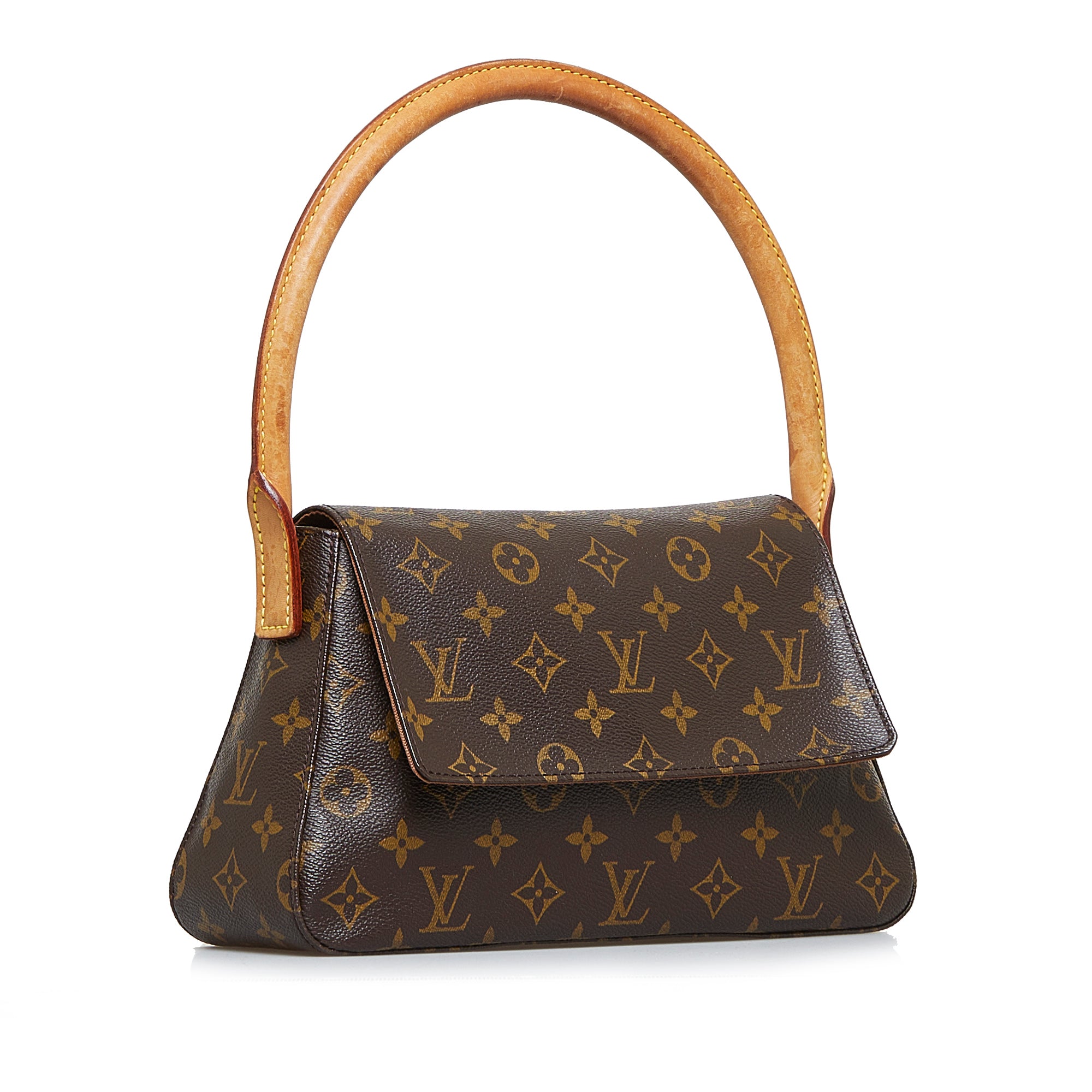 Louis Vuitton - Authenticated Looping Handbag - Cloth Brown Plain for Women, Good Condition