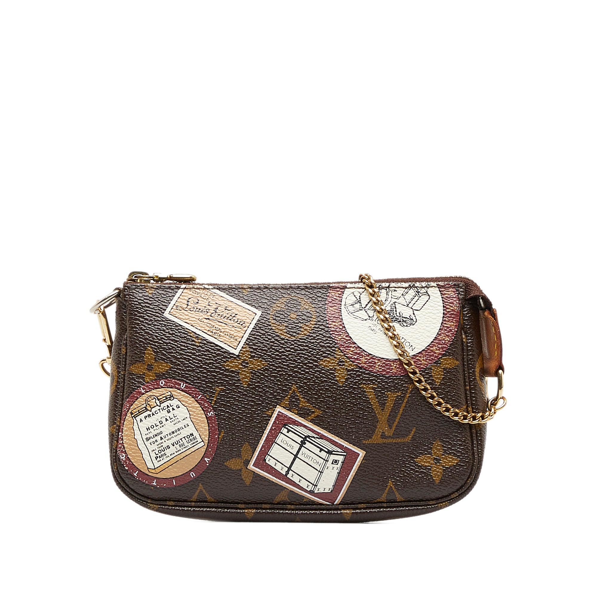 Pochette accessoire linen handbag Louis Vuitton Brown in Linen