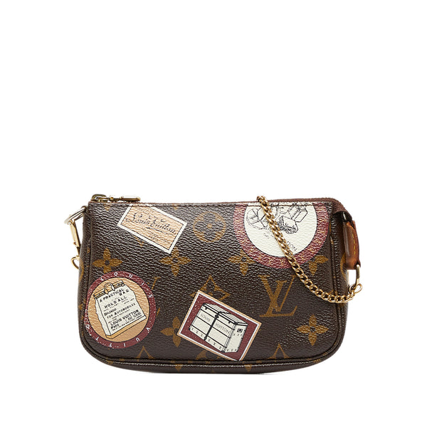 Brown Louis Vuitton Monogram Patch Mini Pochette Accessoires Baguette