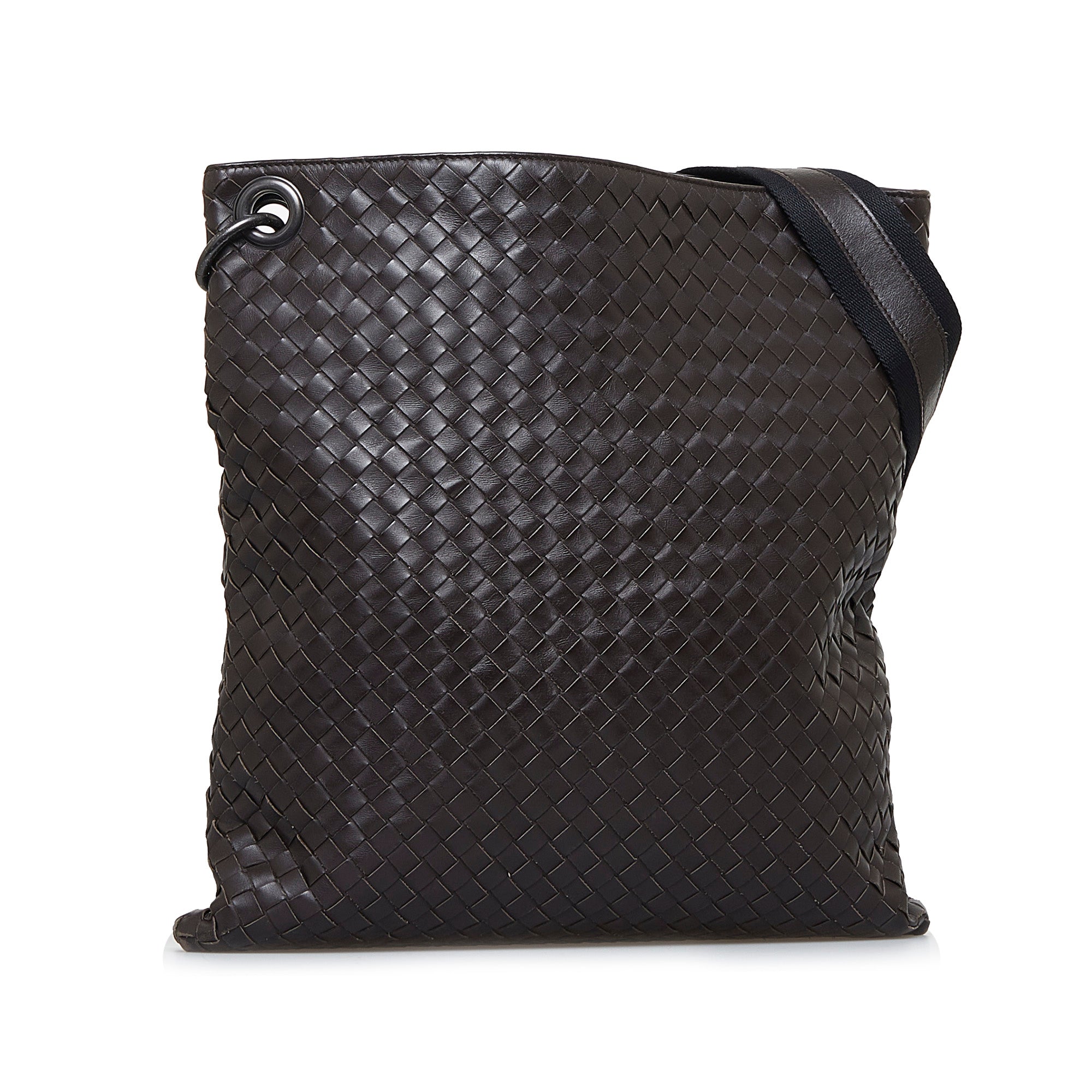 Bottega Veneta Silver Intrecciato Woven Leather Tote Shoulder Bag