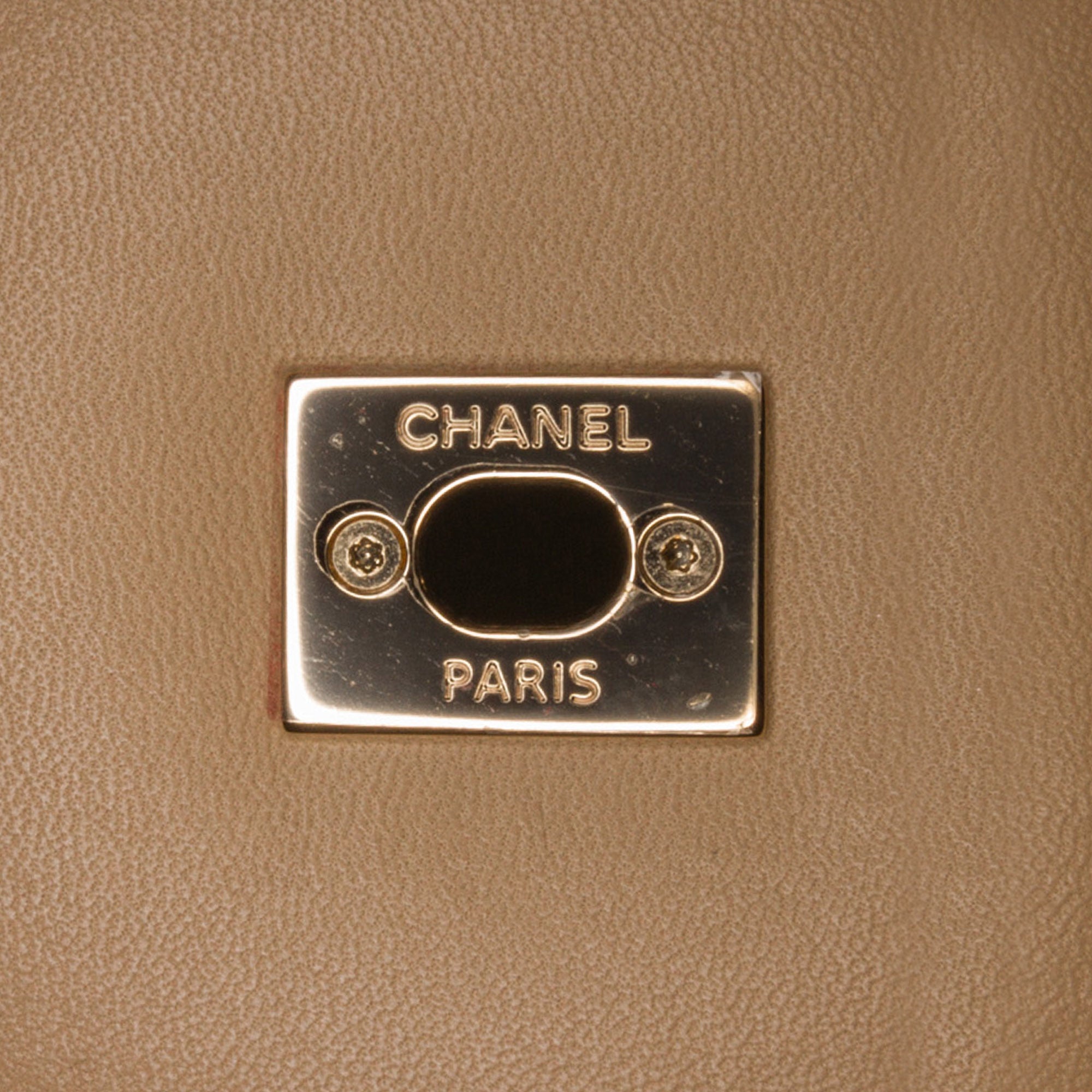 Beige Chanel Business Affinity Suede Flap Satchel