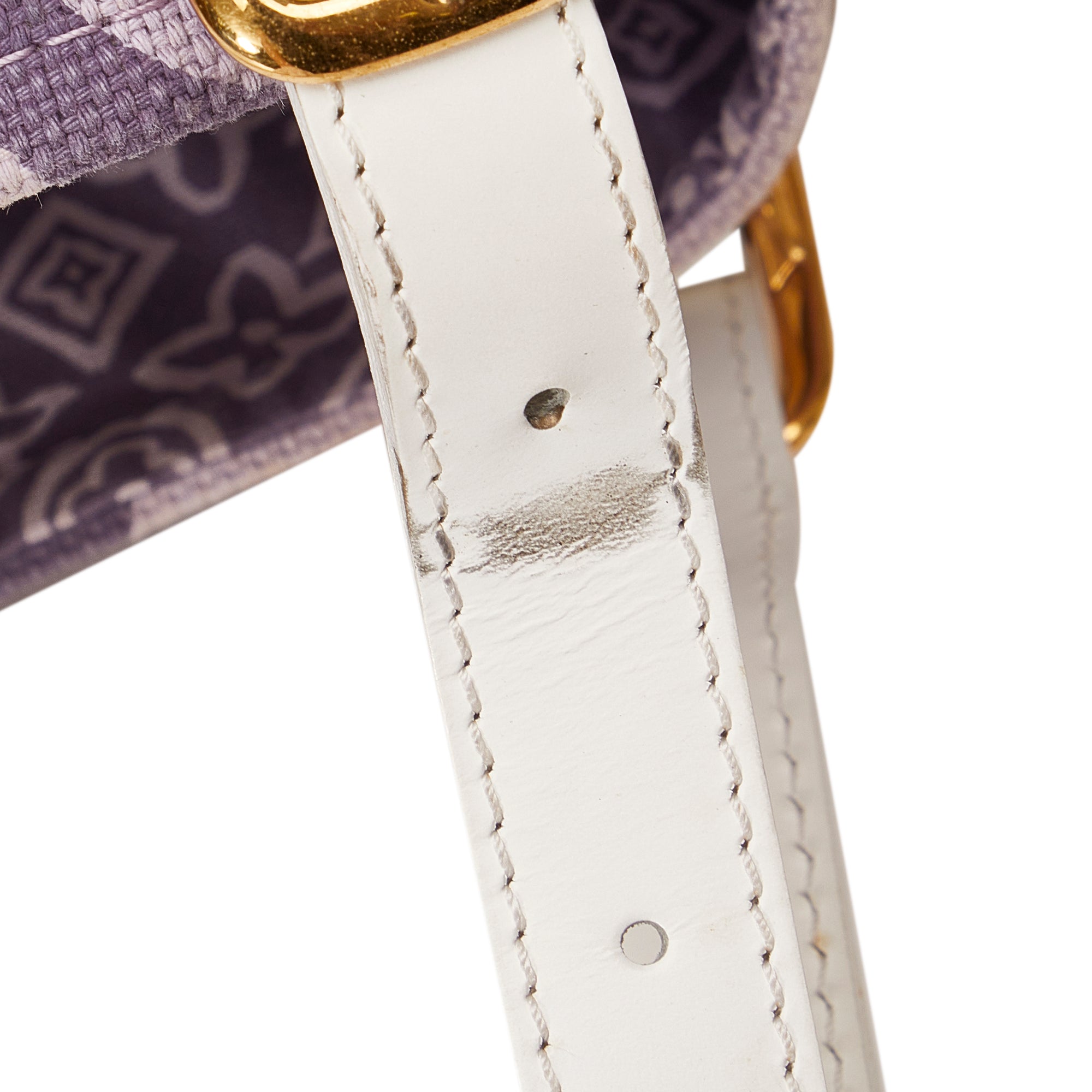 Louis Vuitton White and Purple Monogram Tahitienne Cabas PM, 9