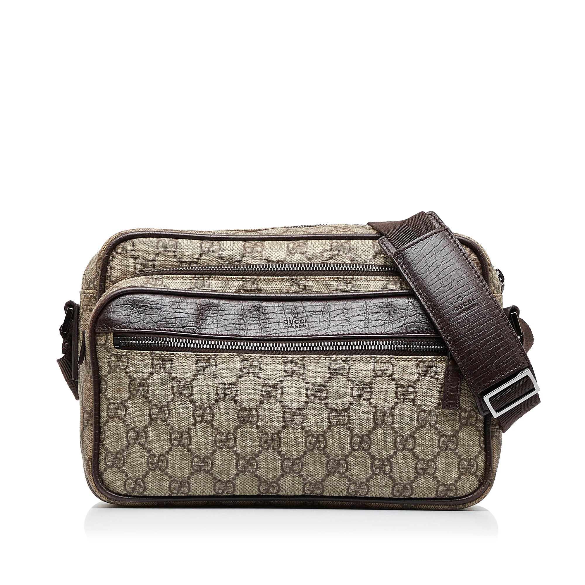 Gucci Ophidia Gg Canvas And Leather Cross-body Phone Bag In Grey Multi