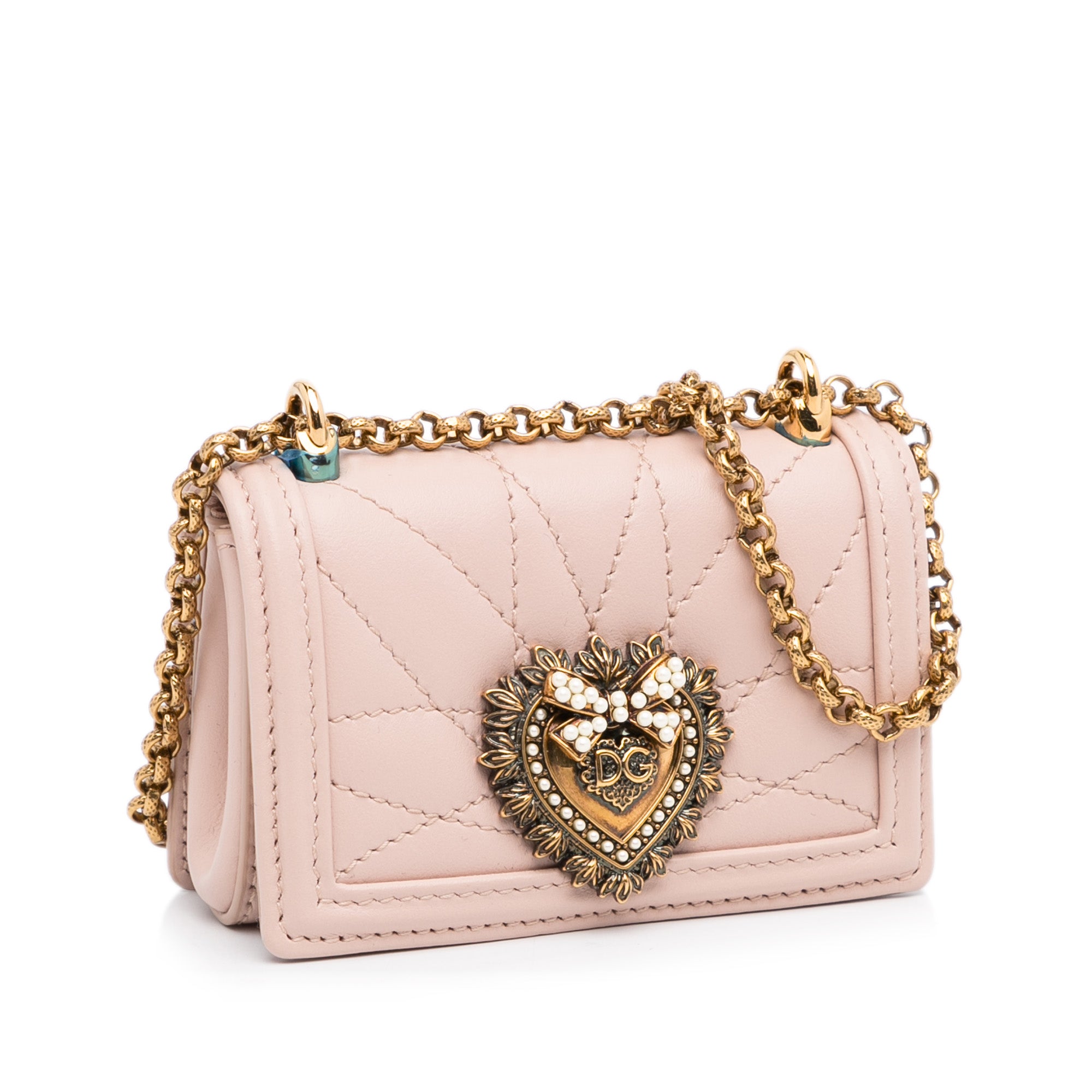 Pink Dolce&Gabbana Mini Devotion Crossbody Bag