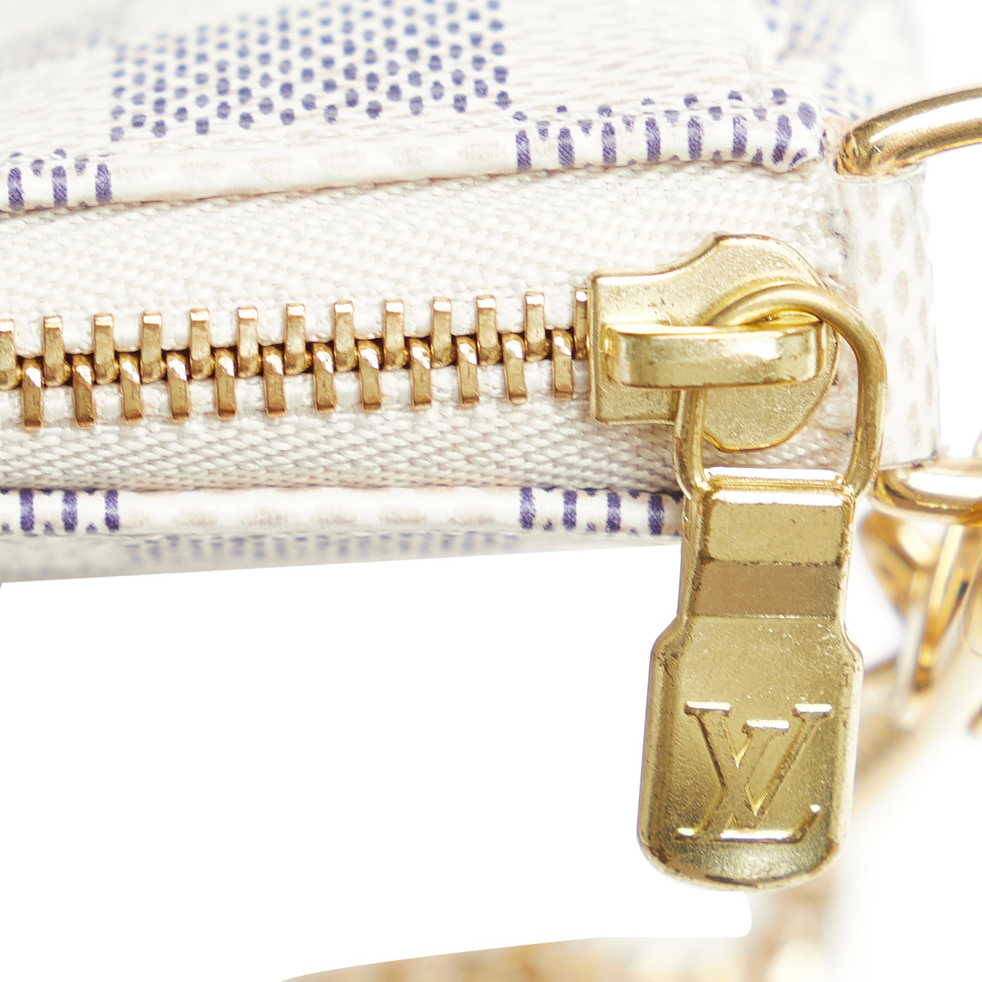 Louis Vuitton Pochette Accessories Damier Azur White - NOBLEMARS
