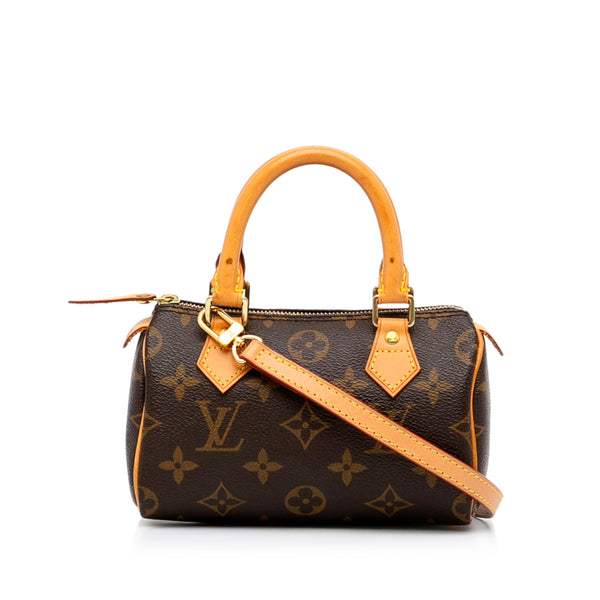 Louis Vuitton Speedy Bandouliere Monogram Nano Brown in Coated Canvas - US