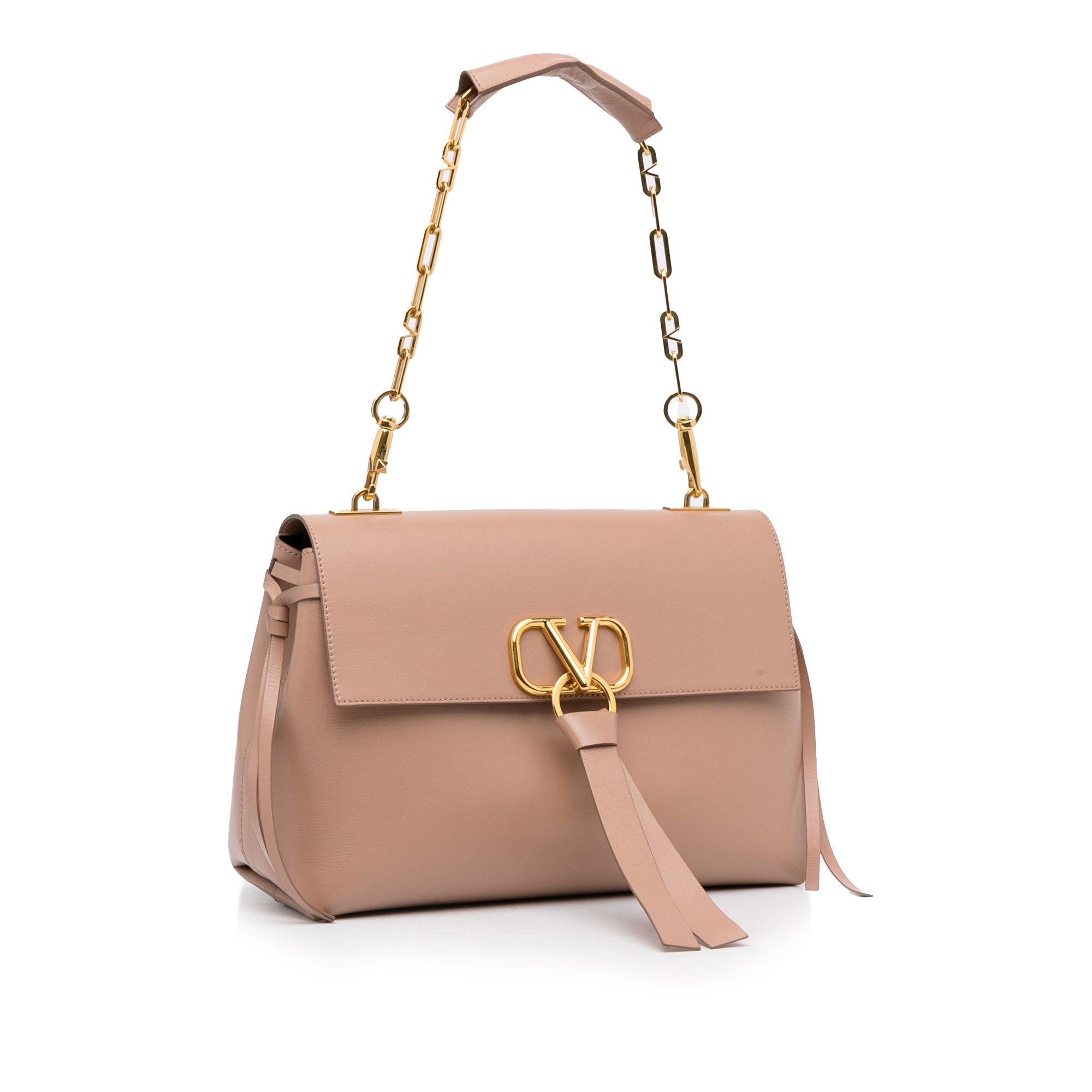 Valentino Medium Leather V-Ring Shoulder Bag