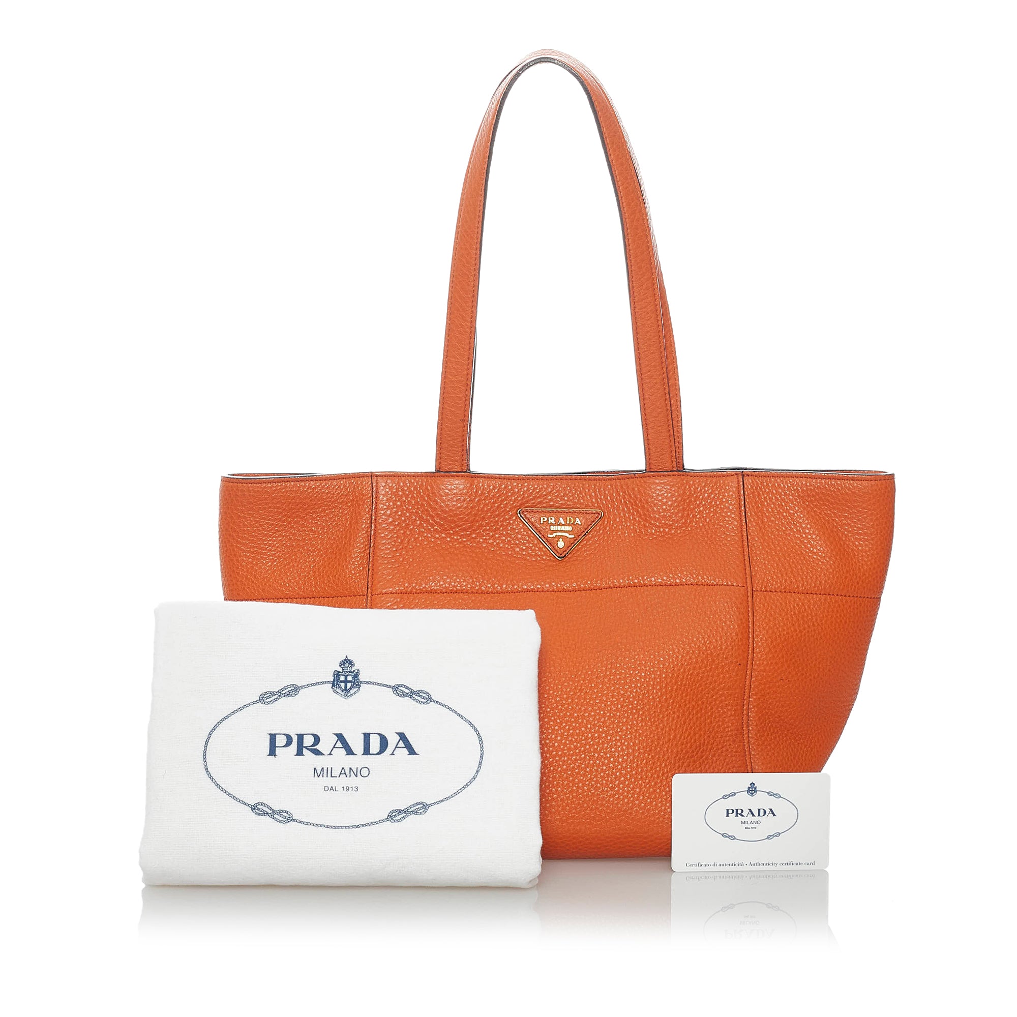 Prada orange Saffiano Leather Top-Handle Bag