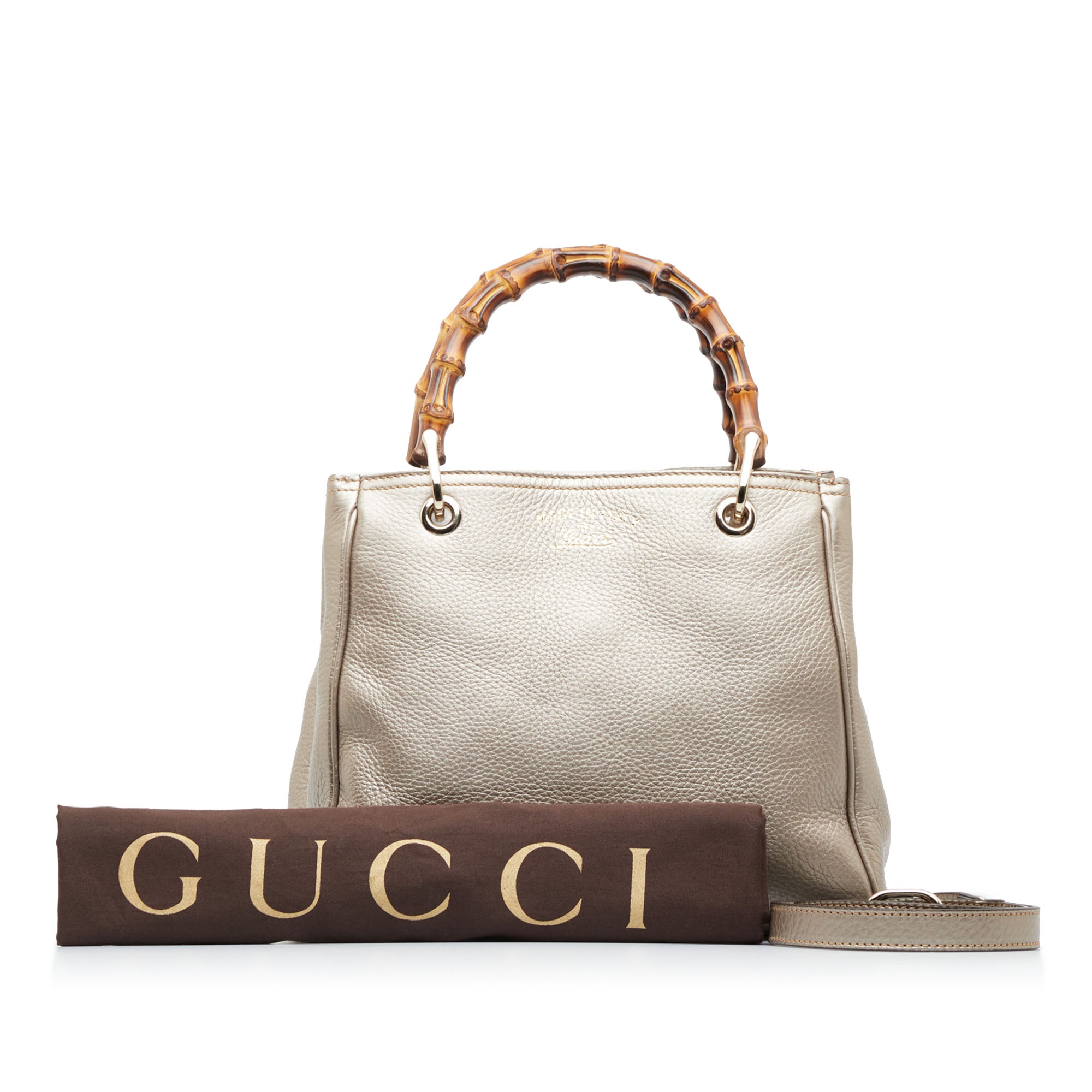 Beige Gucci Small Bamboo Shopper Satchel – Designer Revival