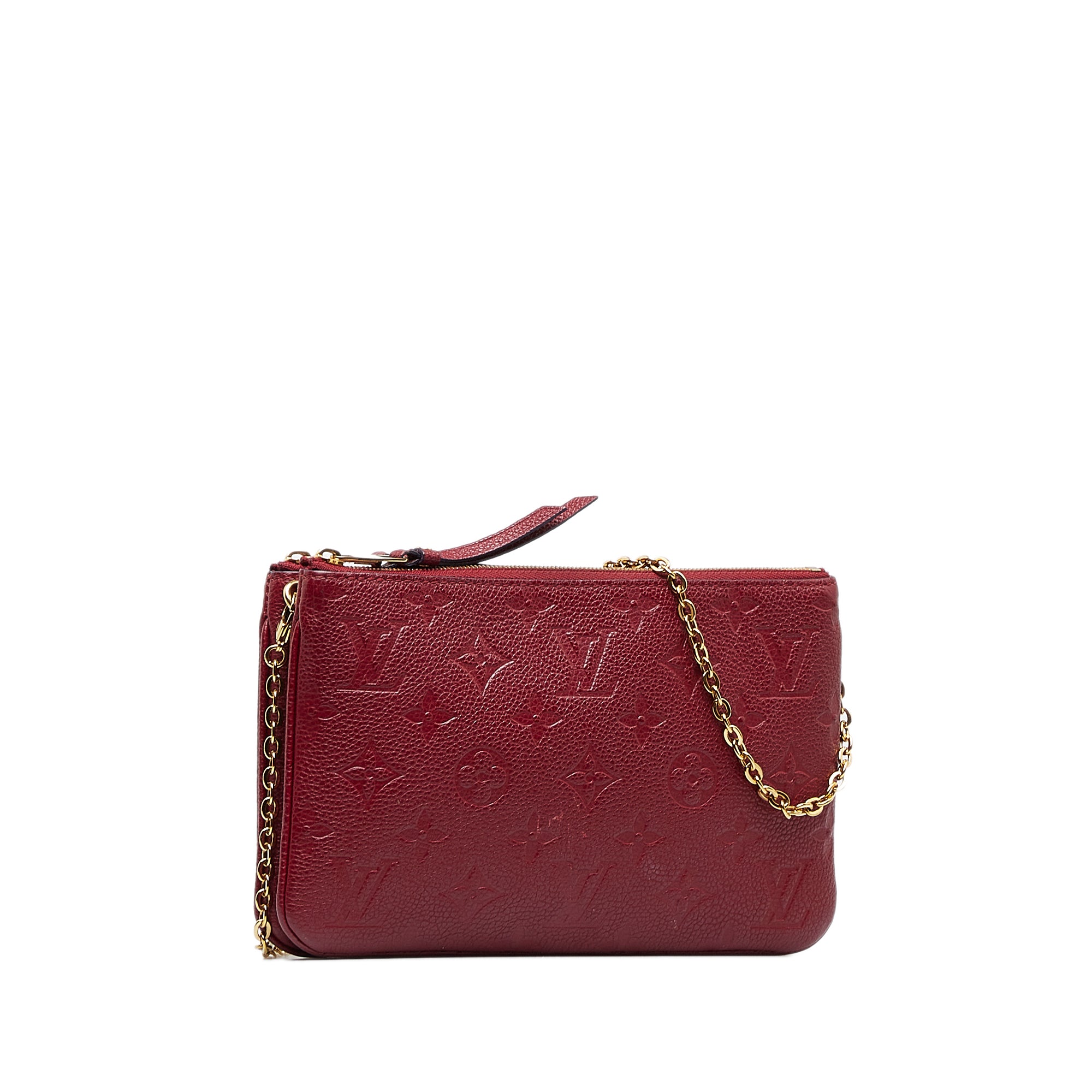 Louis Vuitton Navy x Red Empreinte Leather Double Zip Pochette Crossbody  861864