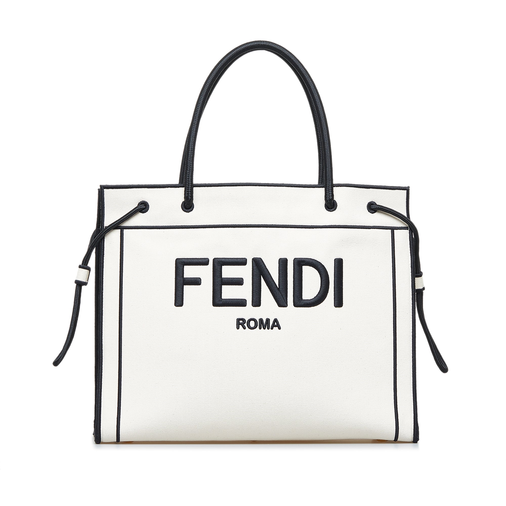 Fendi Roma Large Canvas Shopper Tote Bag