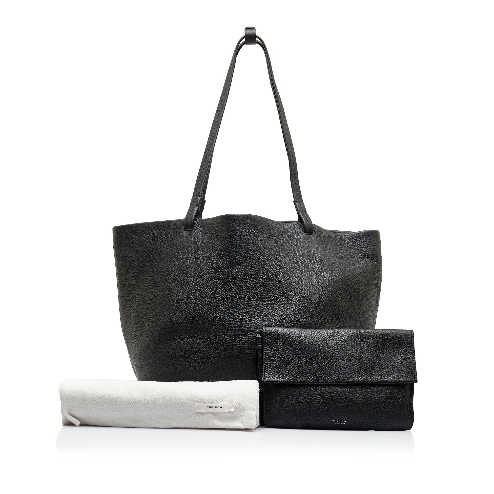 The Row Black Leather Park Tote