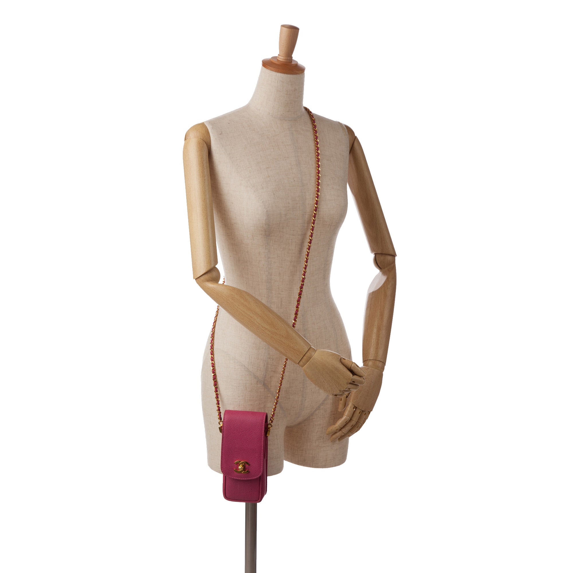 Pink Chanel CC Tweed Phone Case Crossbody Bag – Designer Revival
